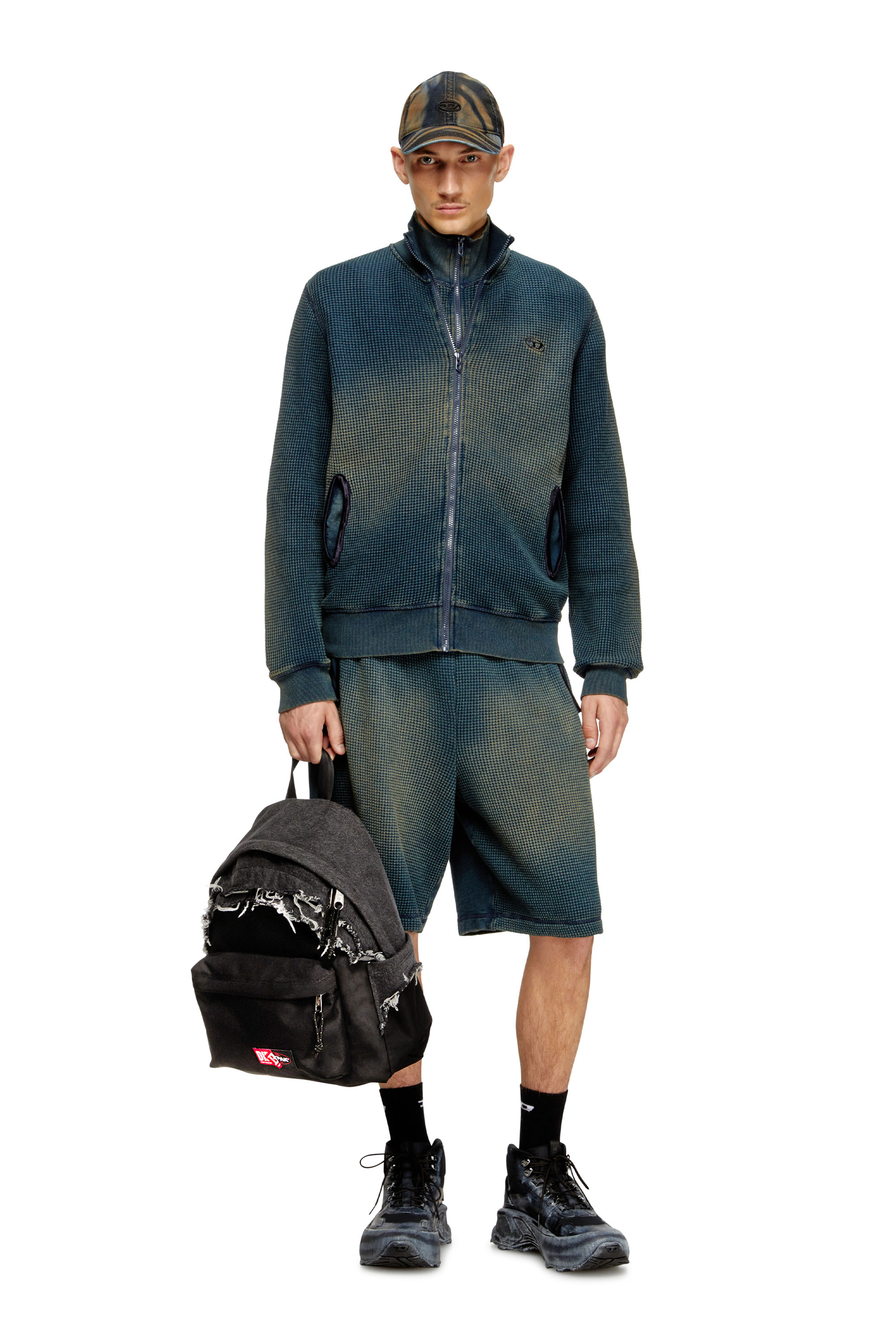 Diesel - DIESEL DAY PAK'R, Sac à dos en denim effet destroy et CORDURA® Mixte in Noir - 2