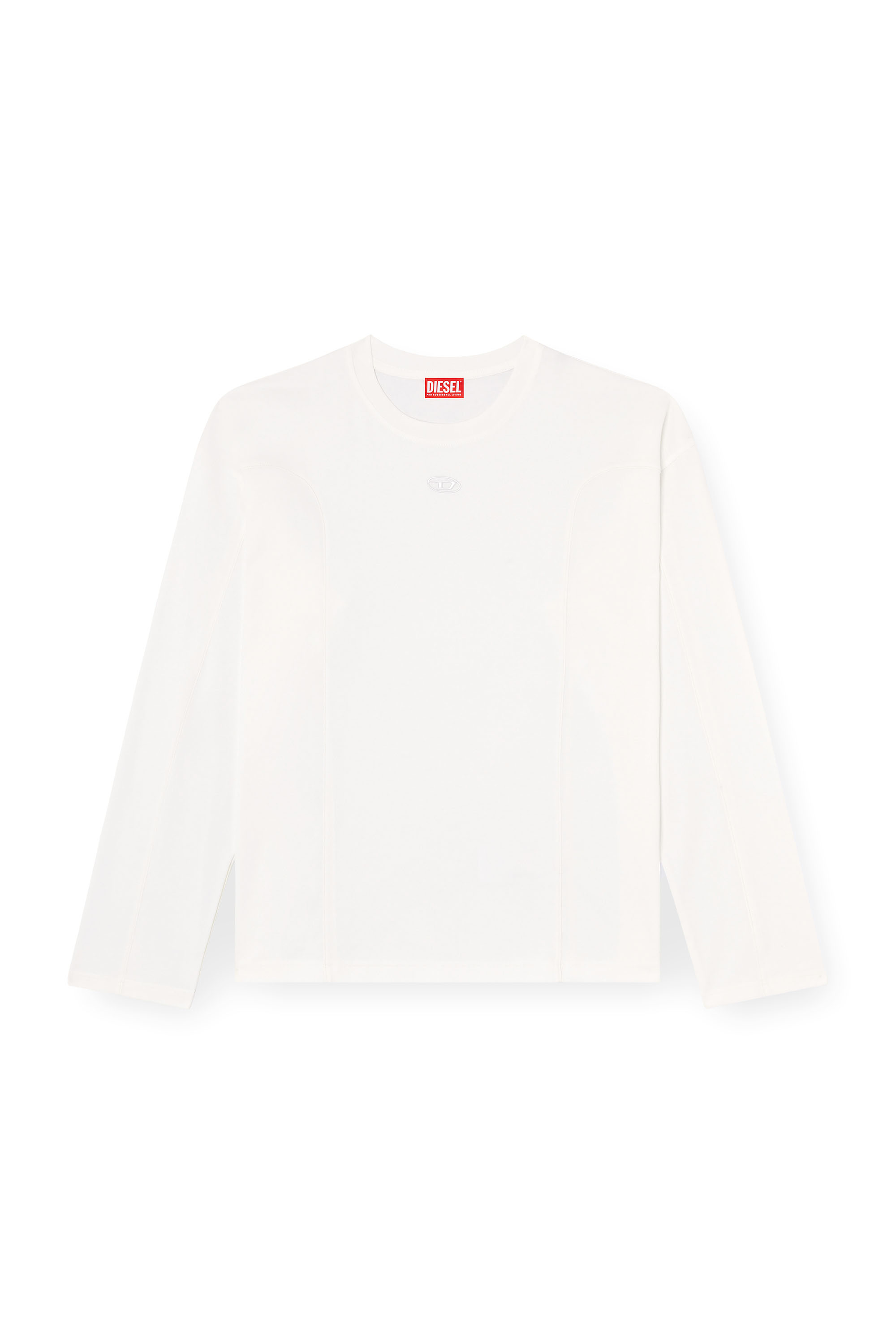 Diesel - T-BOXT-LS-INT, T-shirt à manches longues avec empiècements Homme in Blanc - 3
