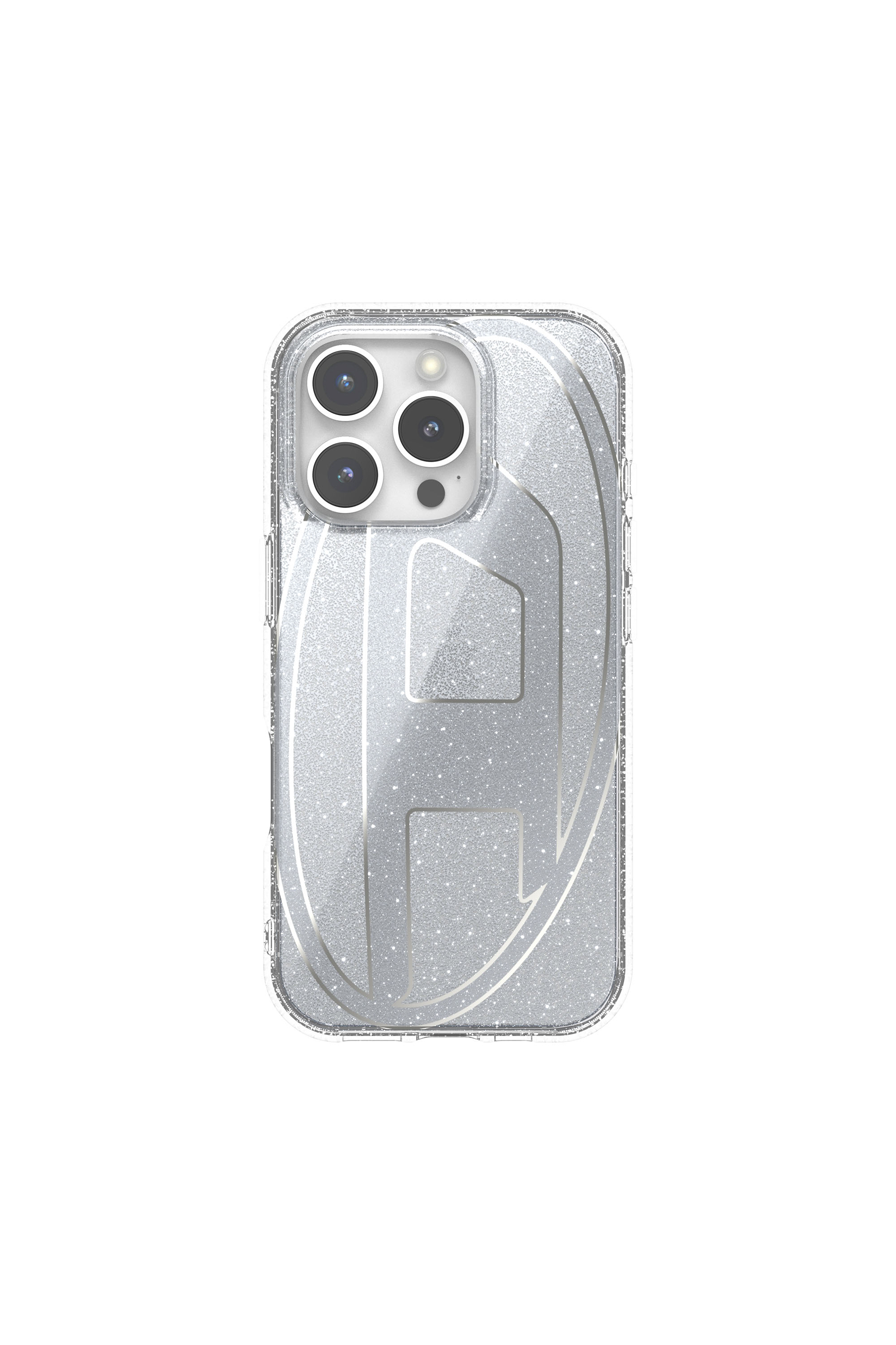 Diesel - 60152 AOP CASE, Coque pailletée pour l'iP 16 Pro Mixte in Gris argenté - 3