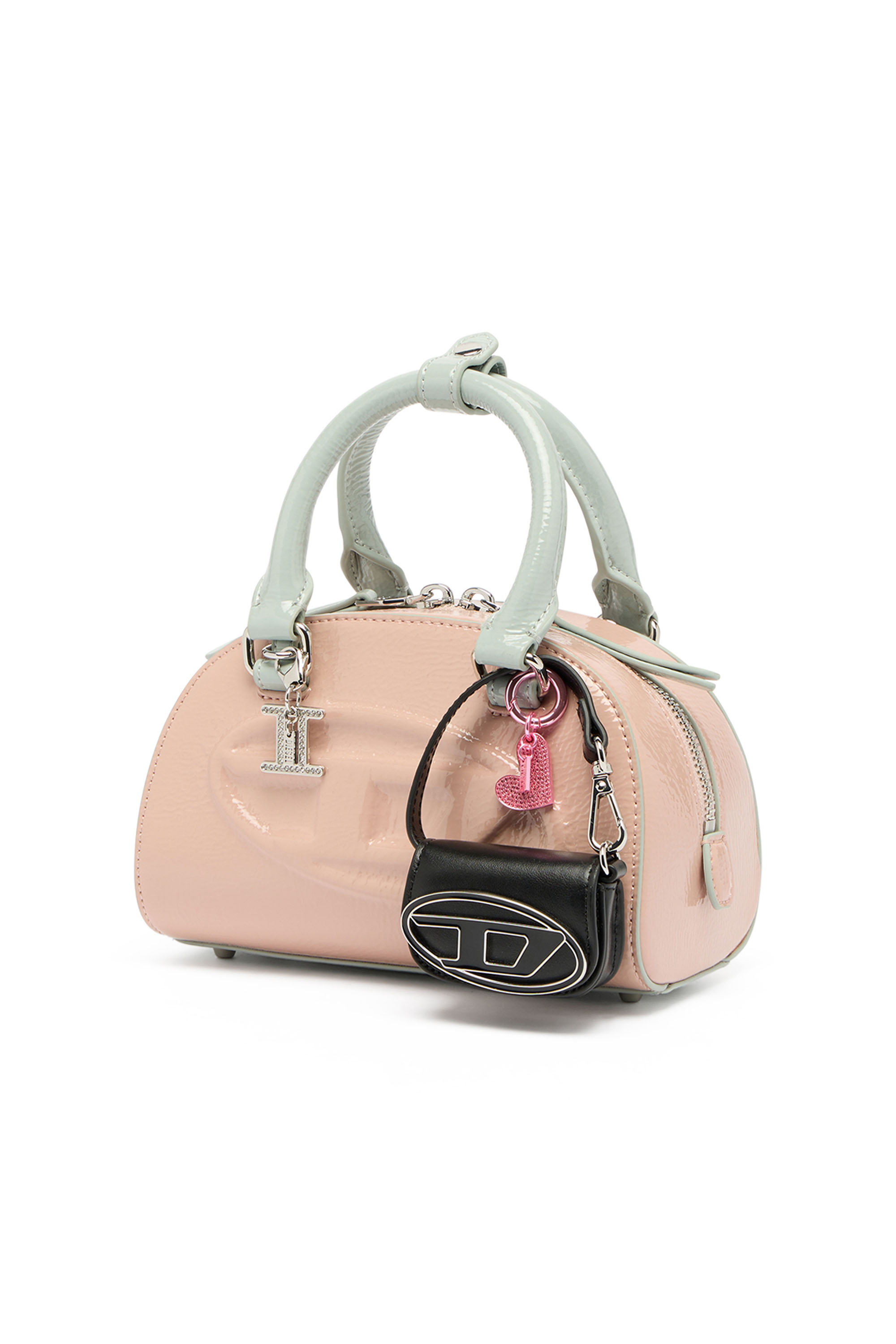 Diesel - 1DR DOME CROSSBODY, 1DR Dome-Sac &agrave; bowling mini avec effet naplak Femme in Rose - 7