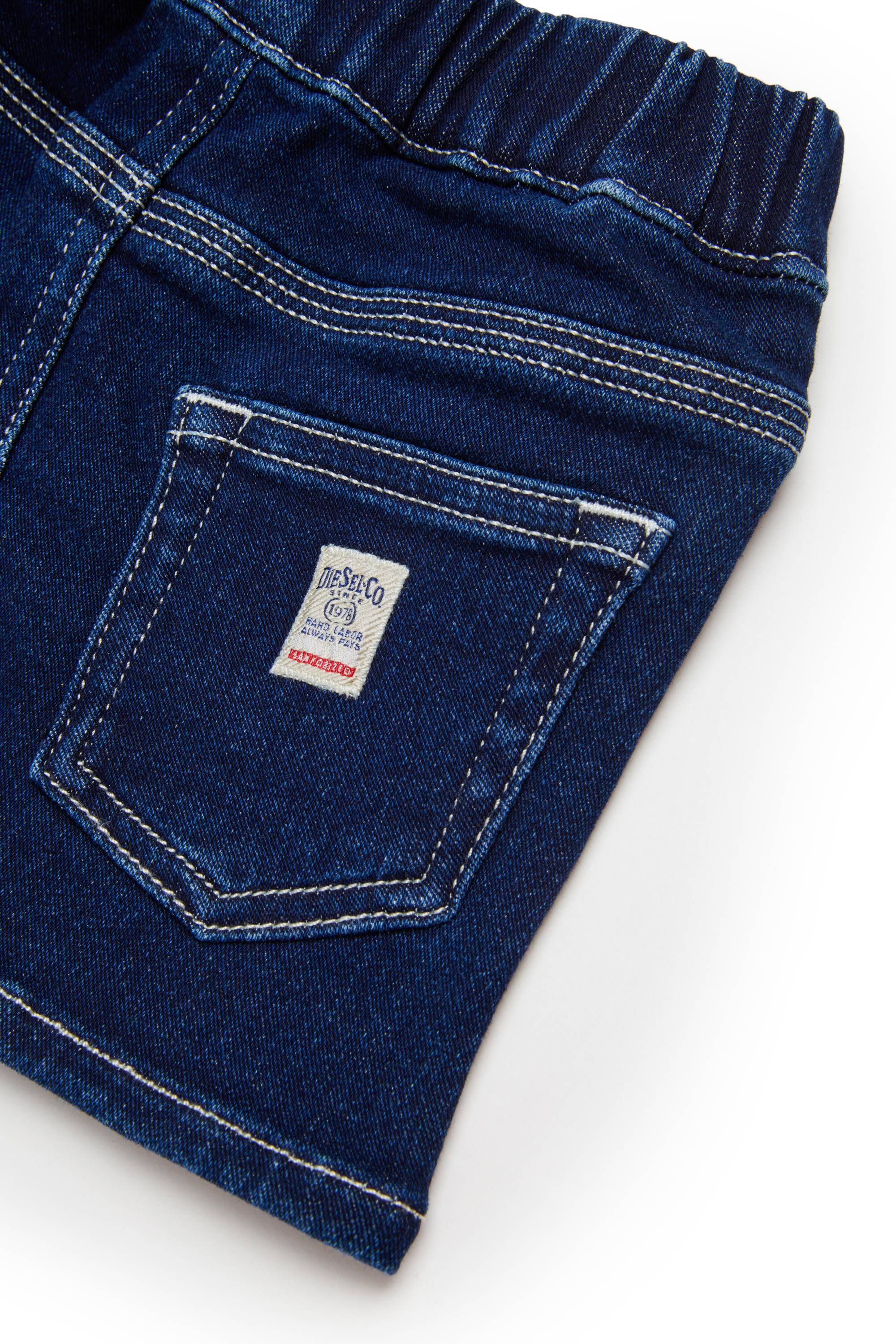 Diesel - GIRRYB JJJ, Jupe JoggJeans avec surpiq&ucirc;res contrastantes Femme in Bleu - 4