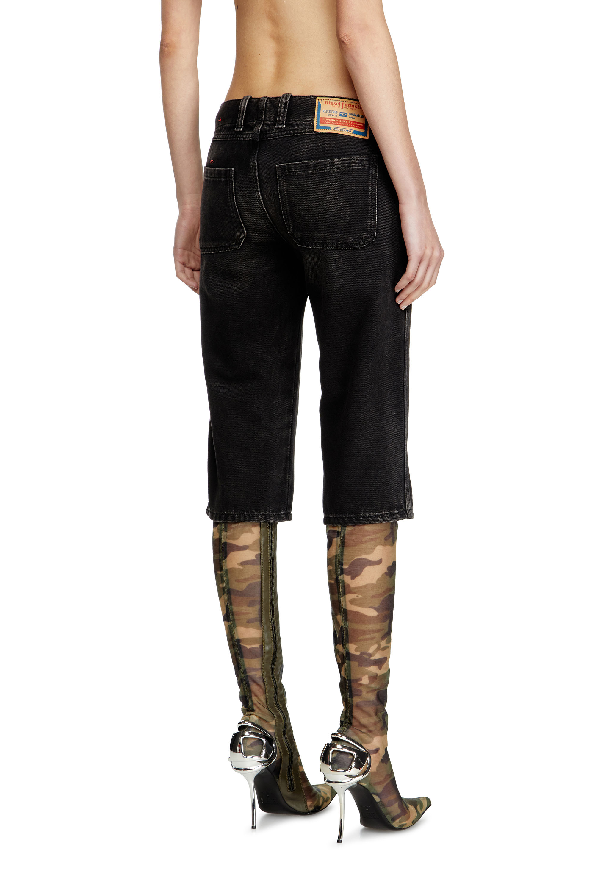 DE-KEATE-SHORT, Noir Diesel - DE-KEATE-SHORT, Short capri en denim Femme in Noir - 4