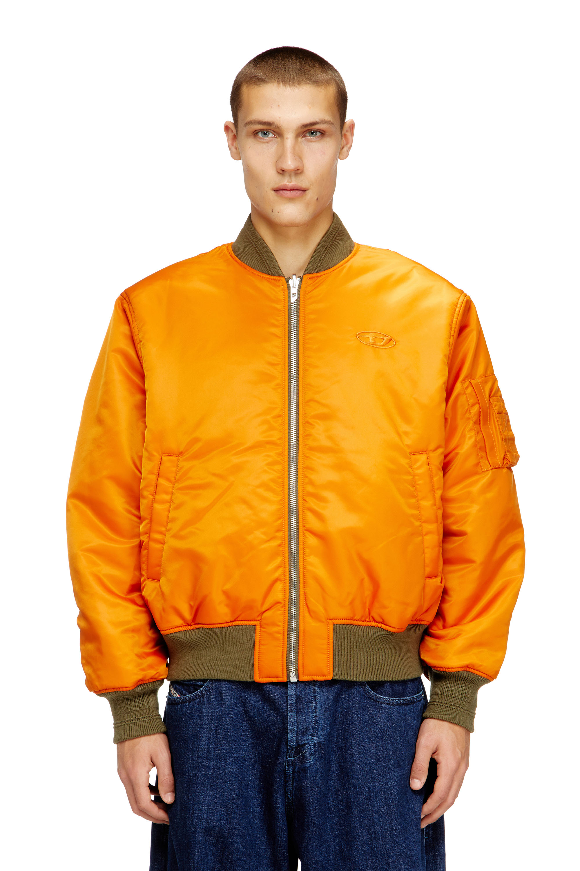 Diesel - W-TYPE-D1, Blouson aviateur rembourré avec broderie Oval D Homme in Polychrome - 6