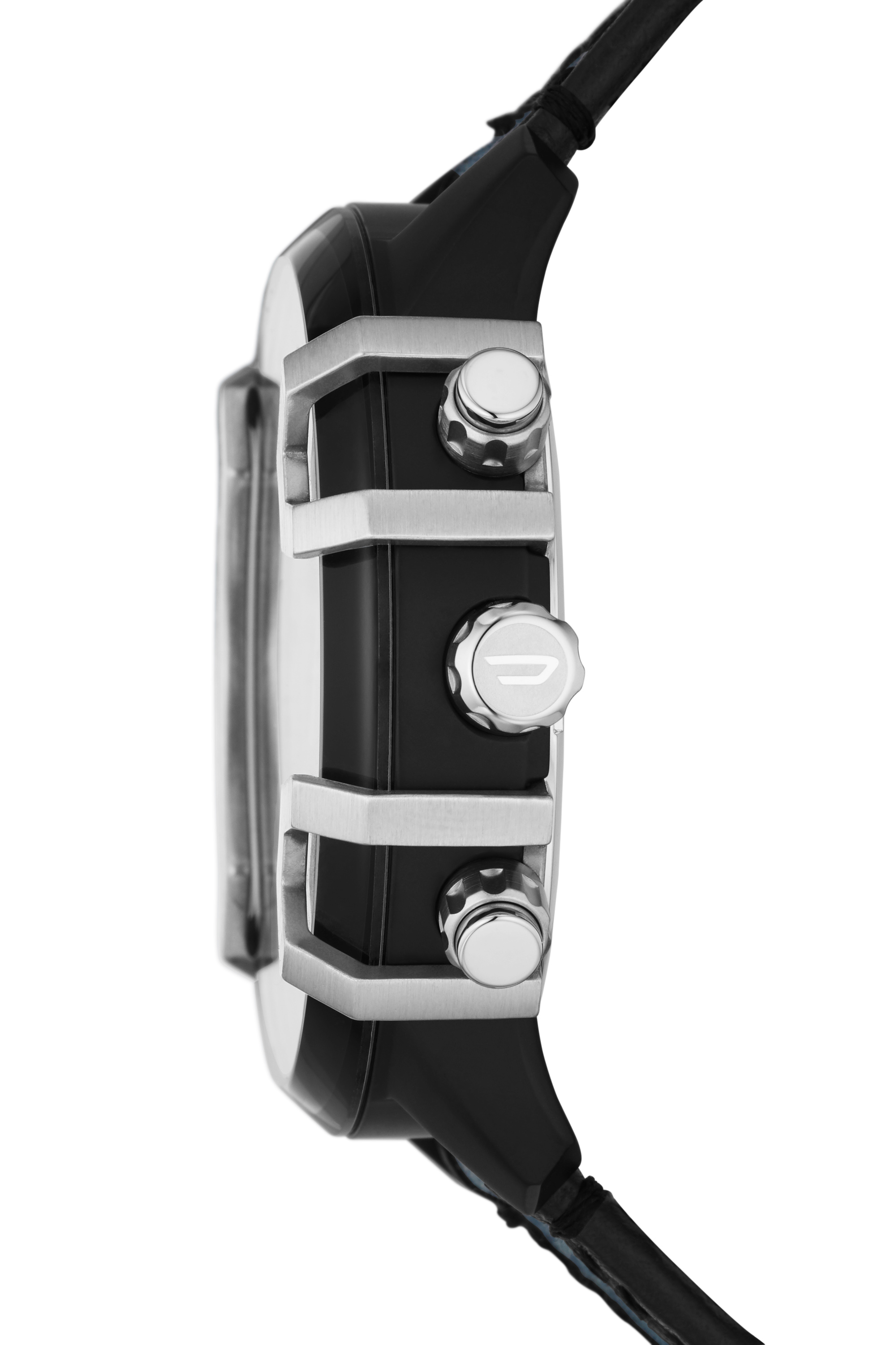 Diesel - DZ4572, Montre Griffed avec un bracelet en denim et en cuir Homme in Bleu - 3