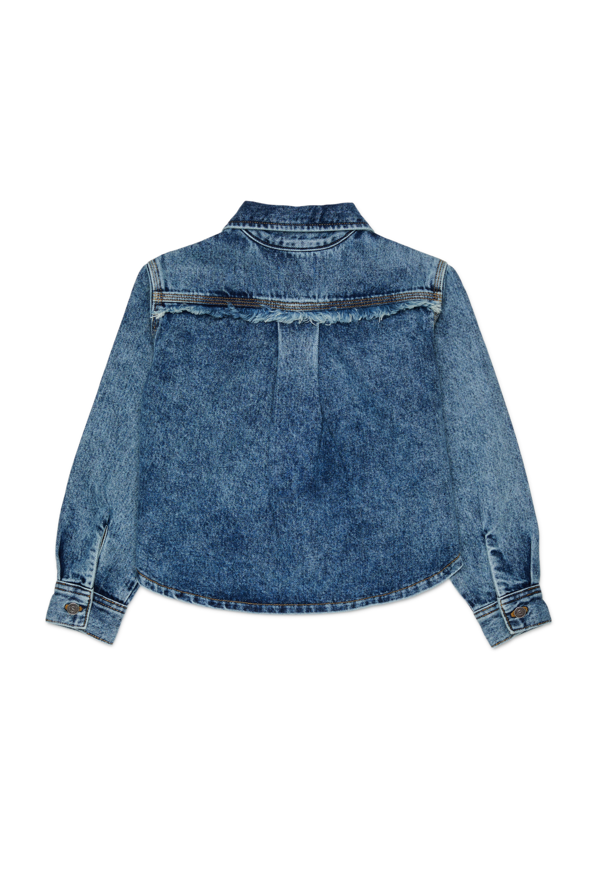 Diesel - CELKA, Chemise en denim zipp&eacute;e avec d&eacute;tail effiloch&eacute; Femme in Bleu - 2