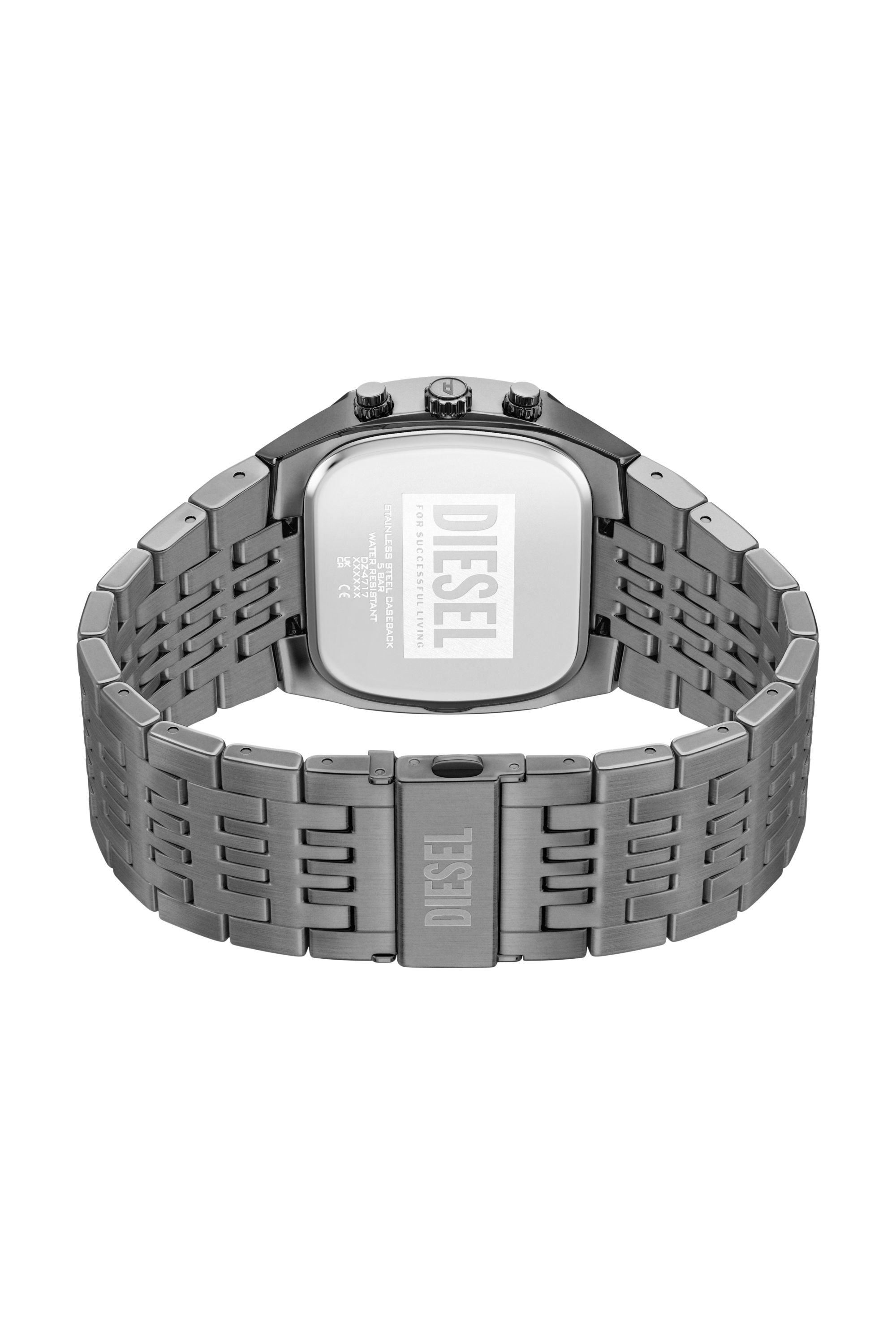 Diesel - DZ4717 WATCH, Montre Spiked Cushion en acier inoxydable finition gunmetal Homme in Gris - 4
