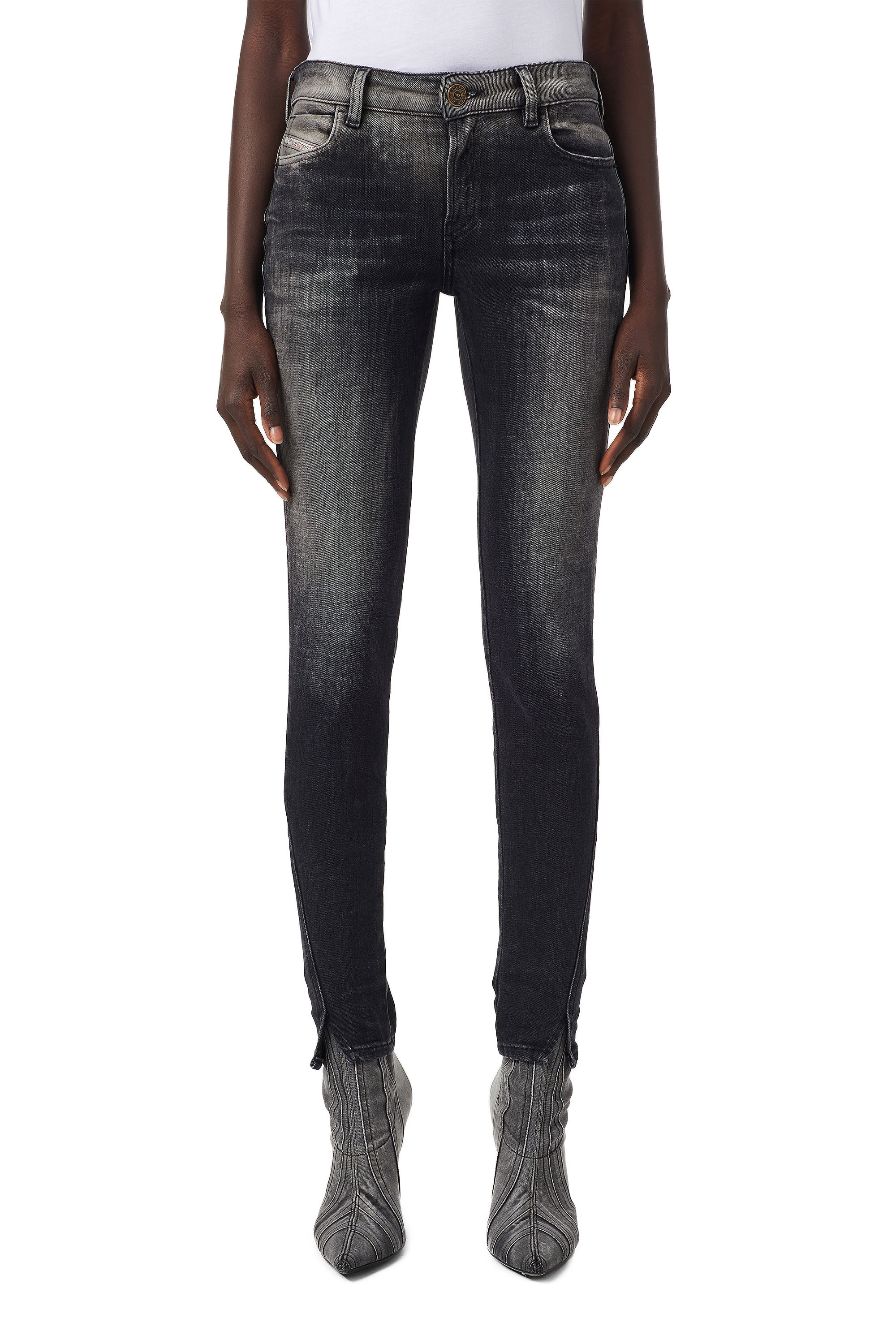 D-Jevel 09B18, Noir/Gris foncé - Jeans