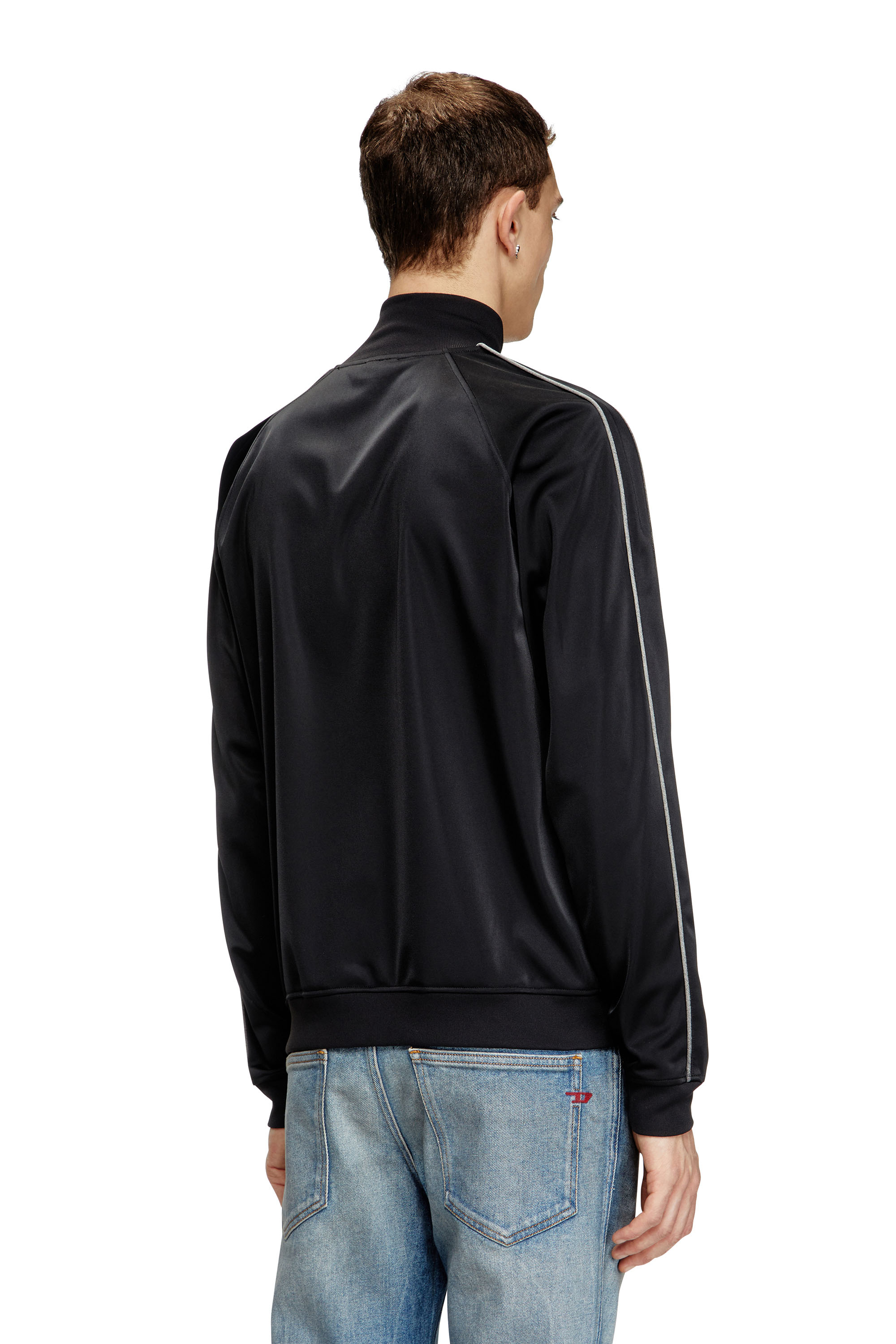 Diesel - S-RARMERO, Veste de survêtement avec micro-logo brodé Homme in Noir - 4