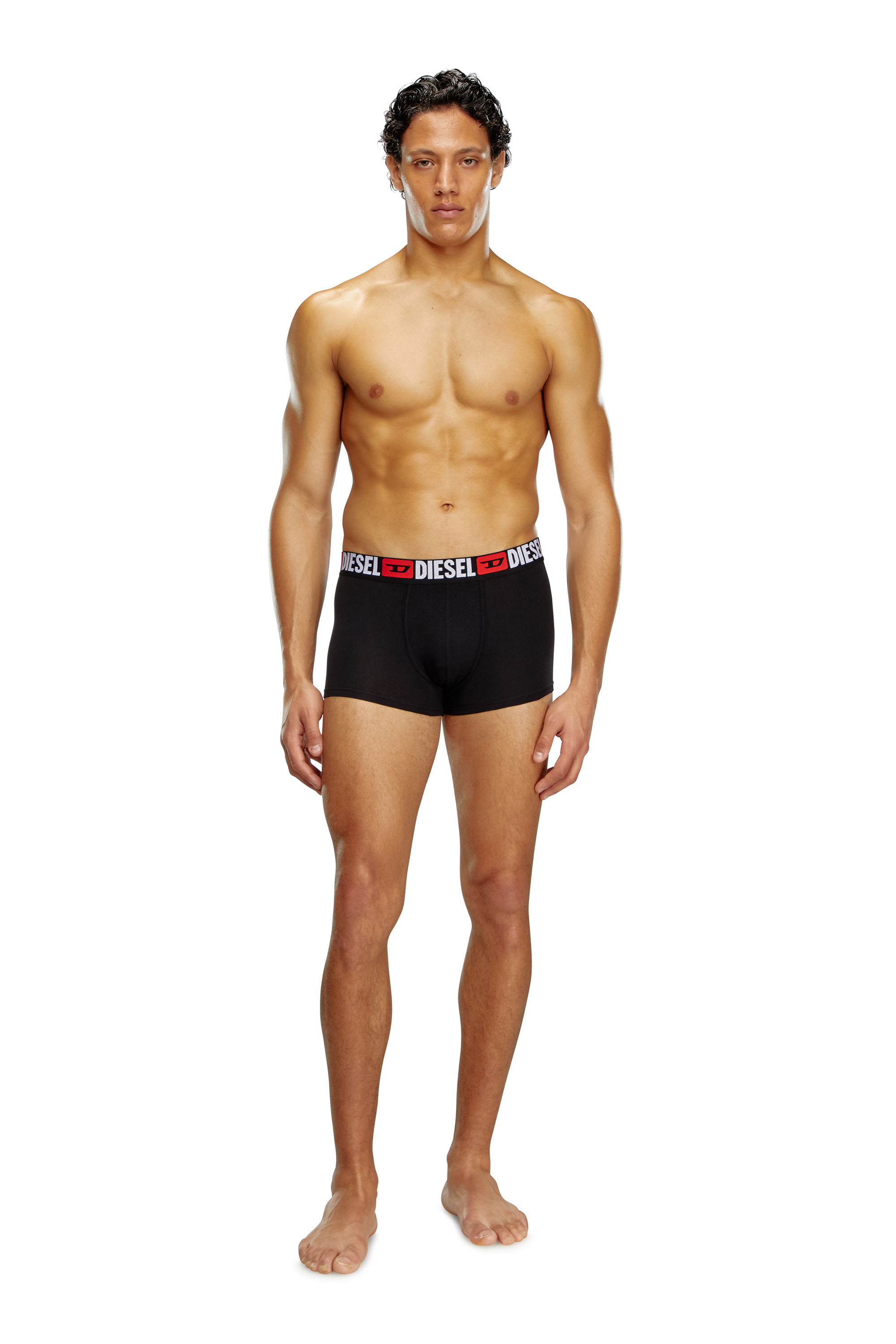 Diesel - UMBX-DAMIENTHREEPACK, Lot de trois boxers avec taille ornée du logo sur toute la surface Homme in Noir - 1