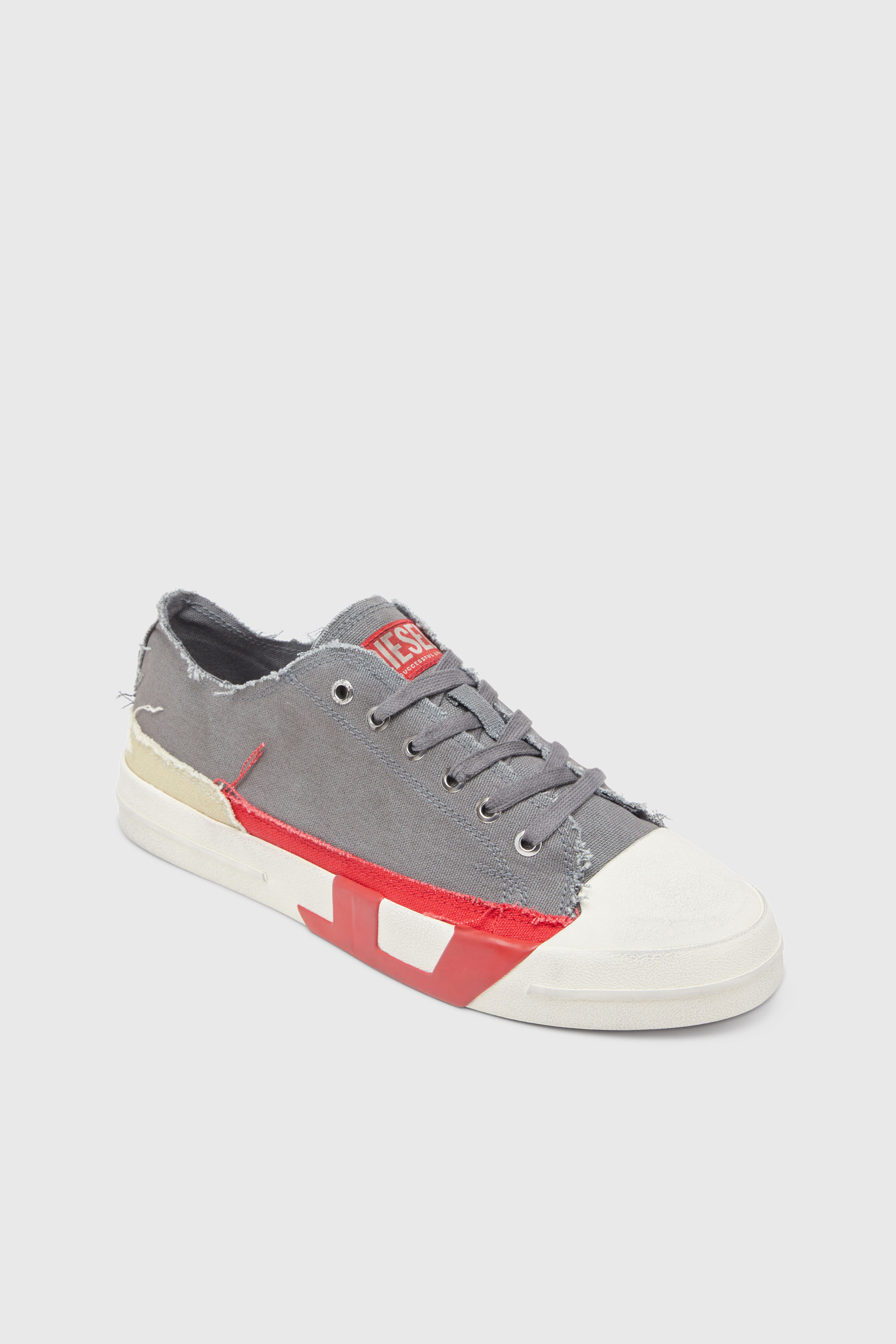 Diesel - S-D-VERSE LOW, S-D-Verse-Baskets en toile &agrave; effet sali Homme in Gris - 6