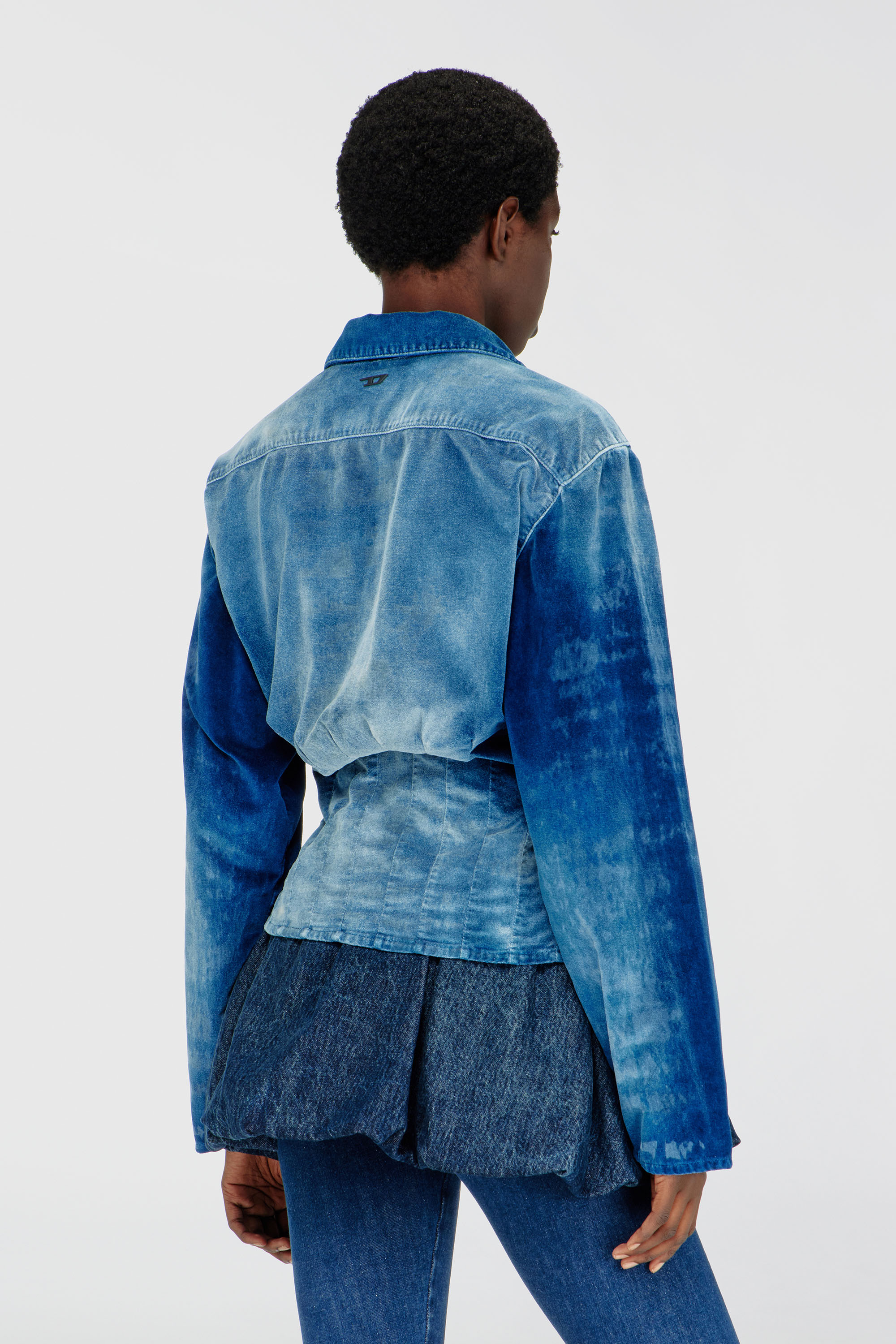 Diesel - DE-SINDI-FSJ, Chemise en denim velours Femme in Bleu - 4