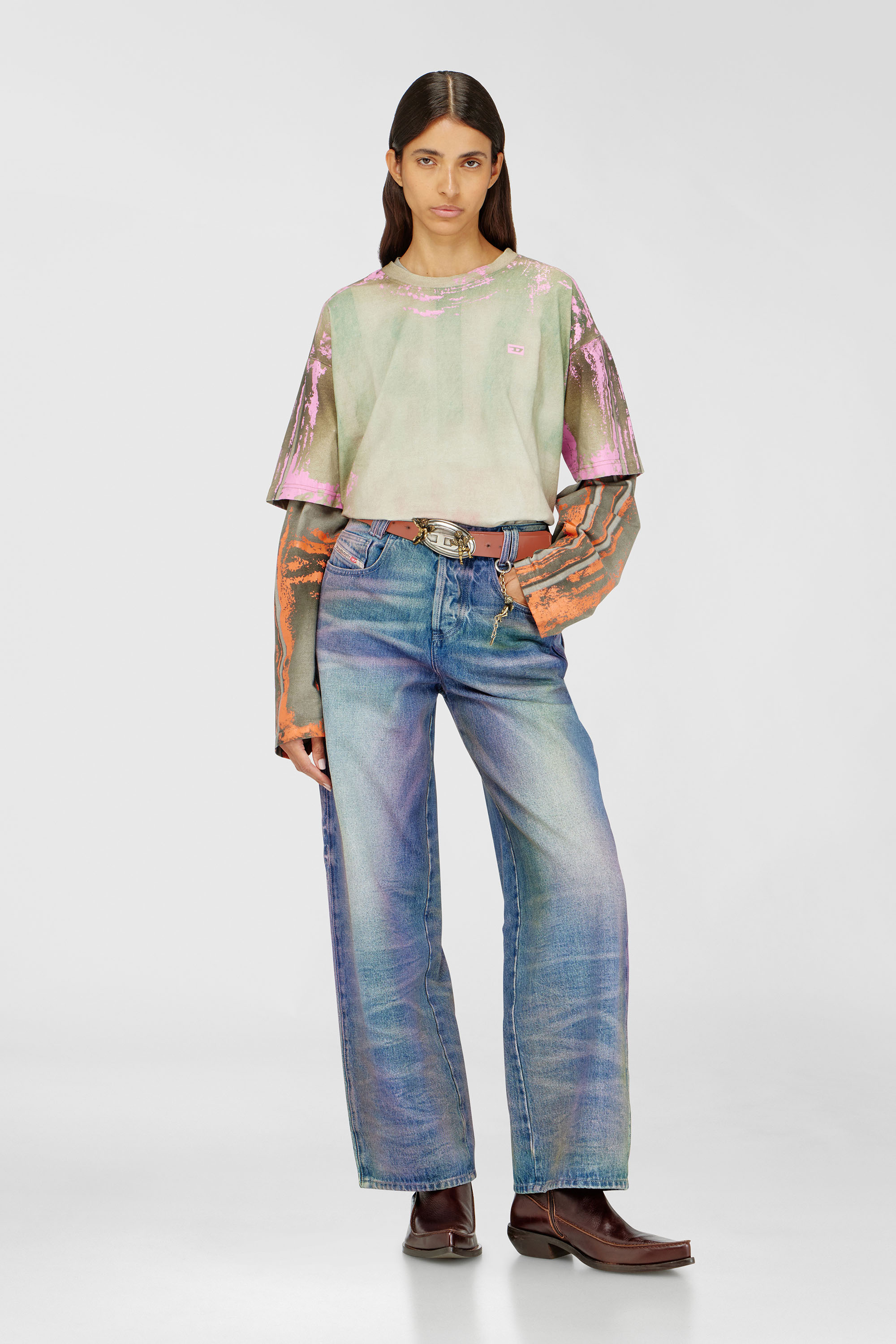 Diesel - Relaxed Jeans 1982 D-Hakou 007FW Mixte, Bleu moyen - Image 7