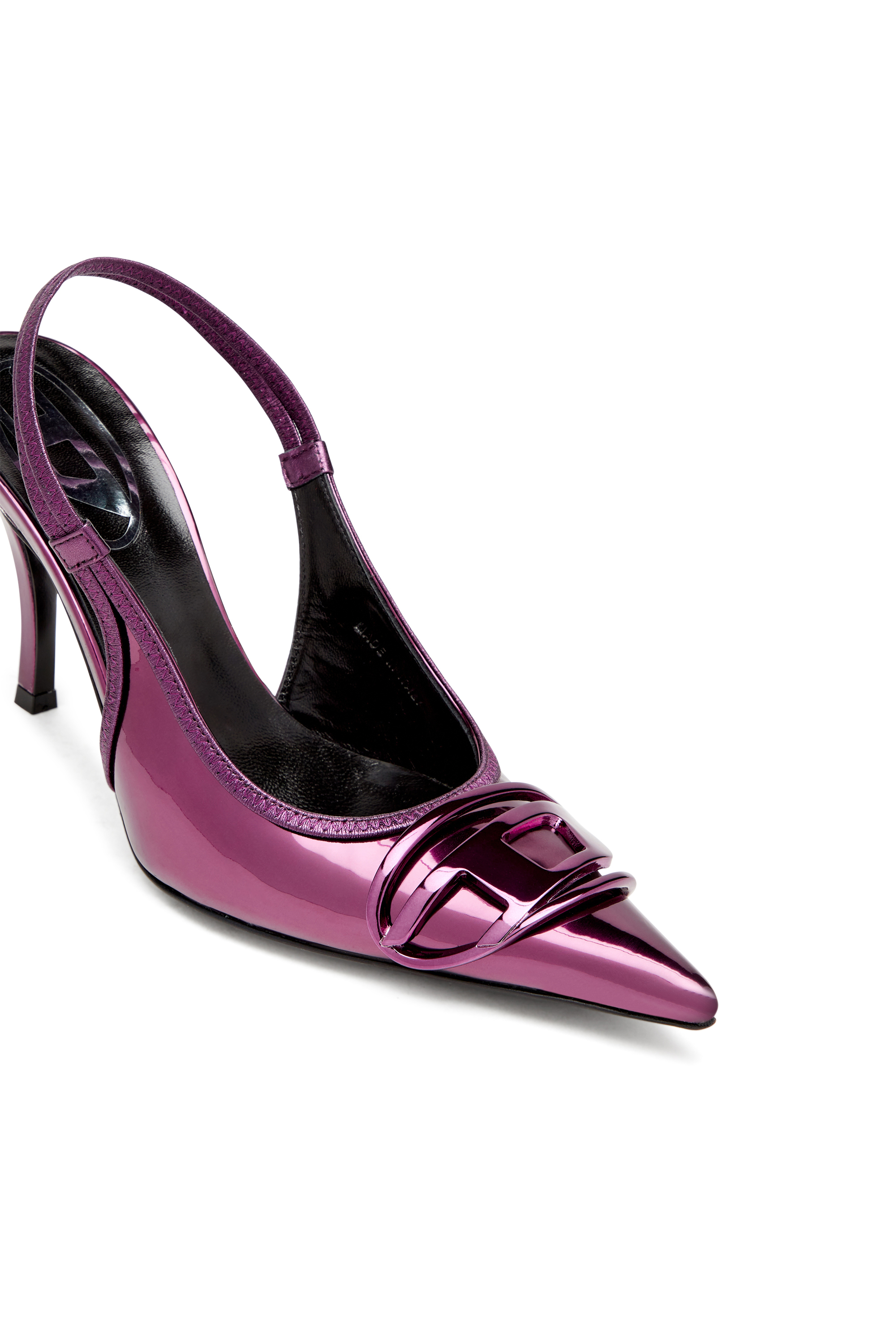 Diesel - D-VENUS SB, D-Venus-Escarpins à bride arrière avec finition miroir Femme in Violet - 5