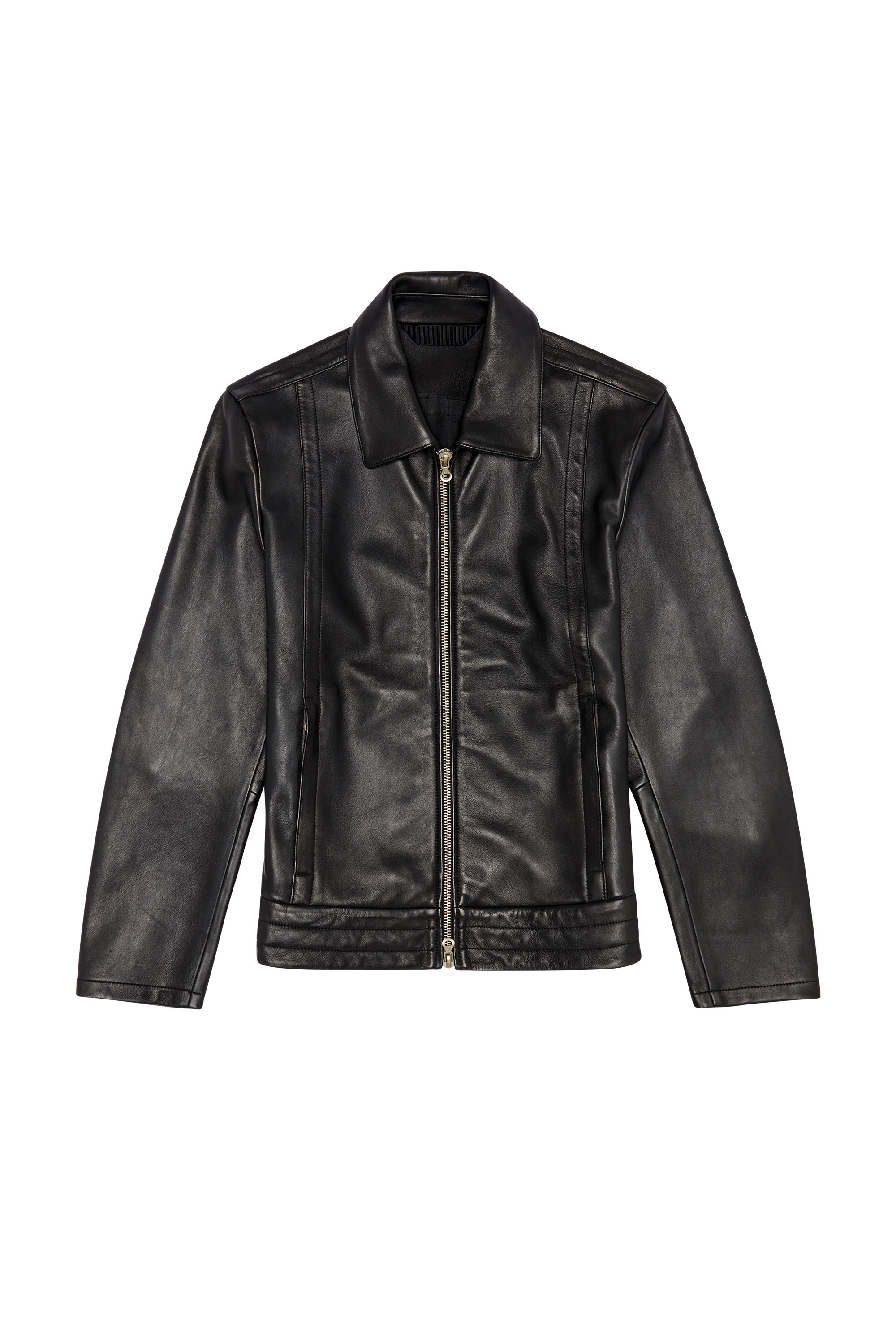 Diesel - L-HUDSON, Veste chemise en cuir souple Homme in Noir - 2