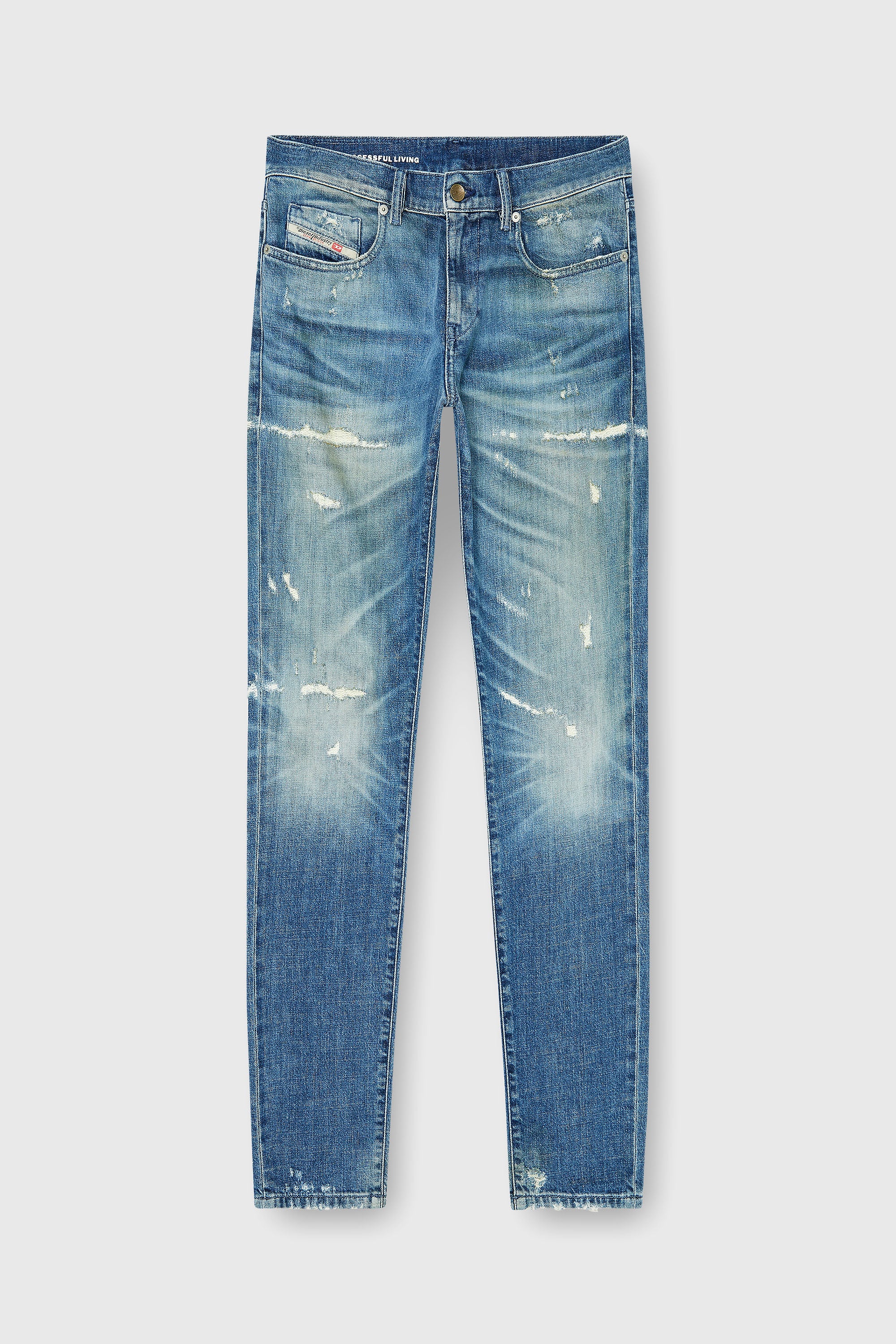 Diesel - Slim Jeans 2019 D-Strukt 007EN Homme, Bleu moyen - Image 2