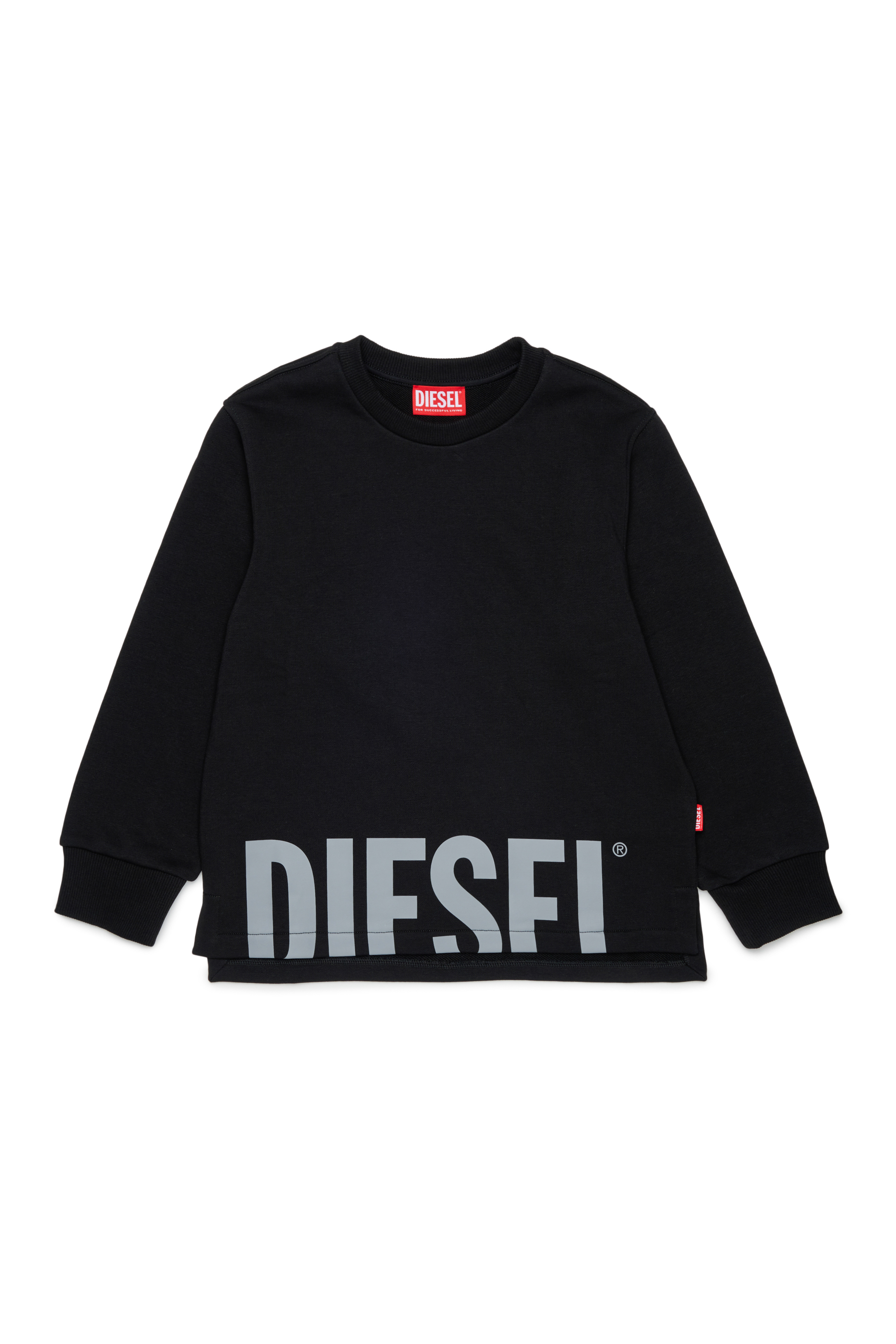 Diesel - SRES OVER, Sweat-shirt &agrave; logo d&eacute;coup&eacute; Homme in Noir - 1