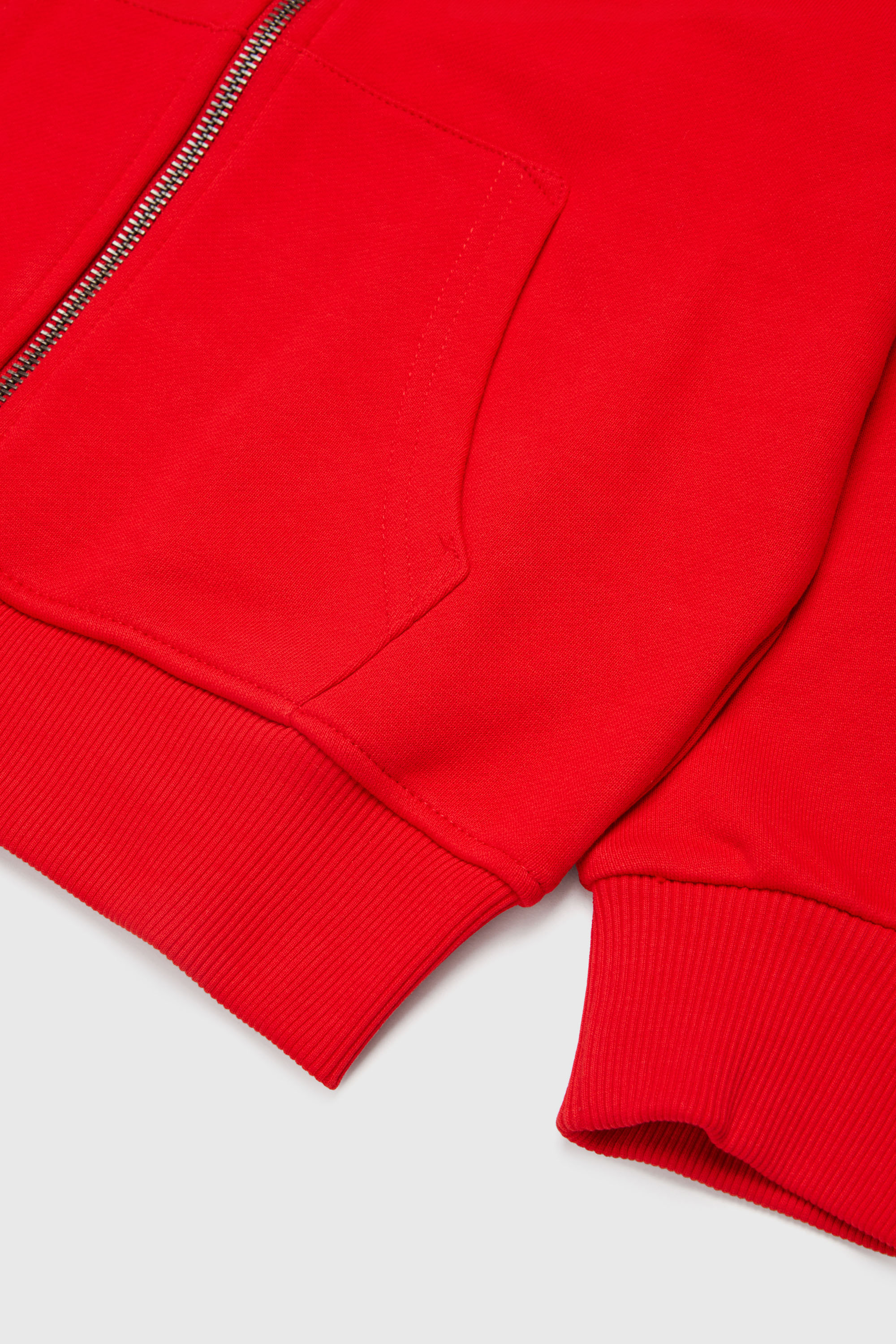 Diesel - SVELLYZIP OVER, Man's Zip-up sweatshirt with two-tone Oval D print in Red - 4