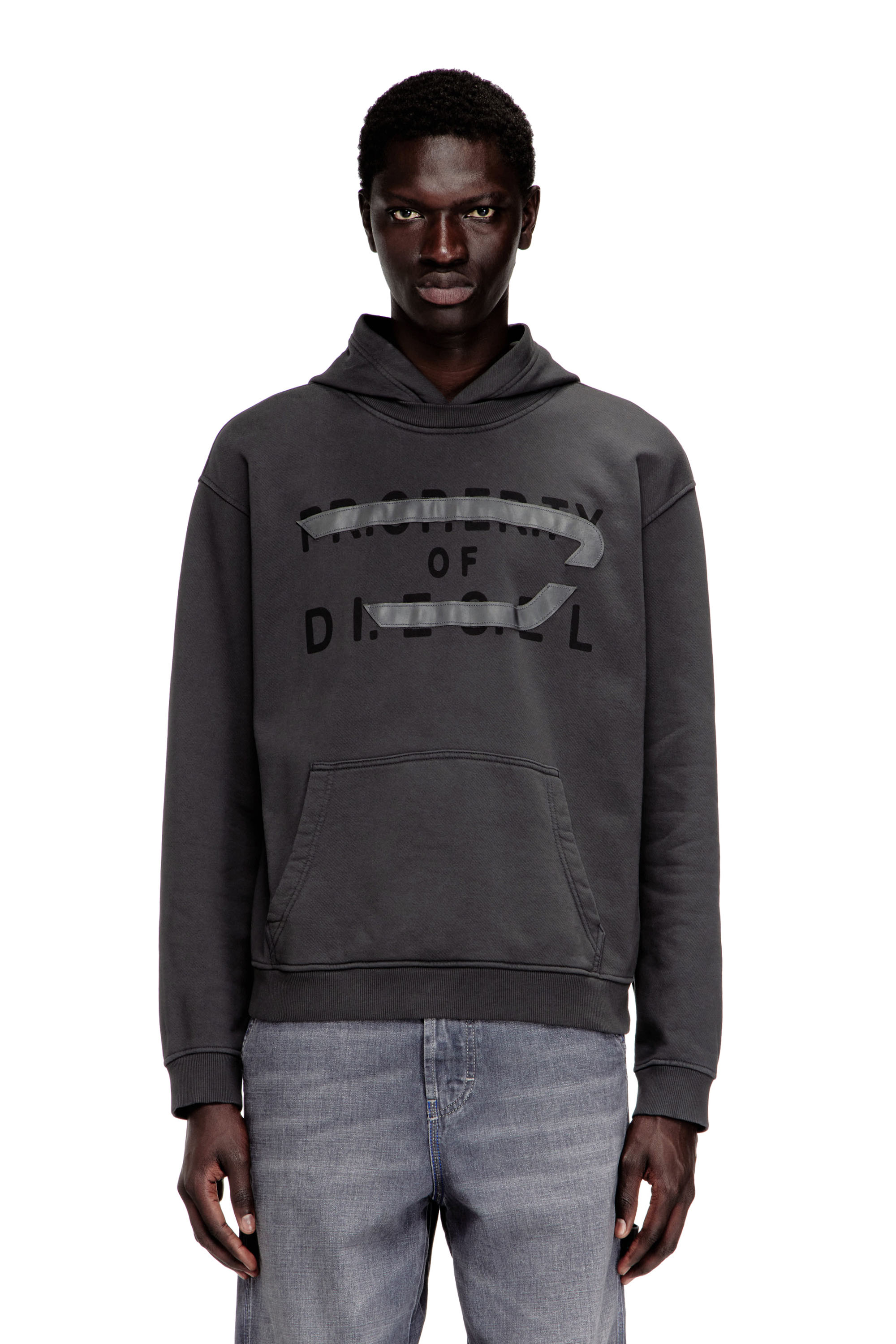 Diesel - S-NORMAN-HOOD, Sweat &agrave; capuche en coton avec appliqu&eacute; D Homme in ToBeDefined - 1