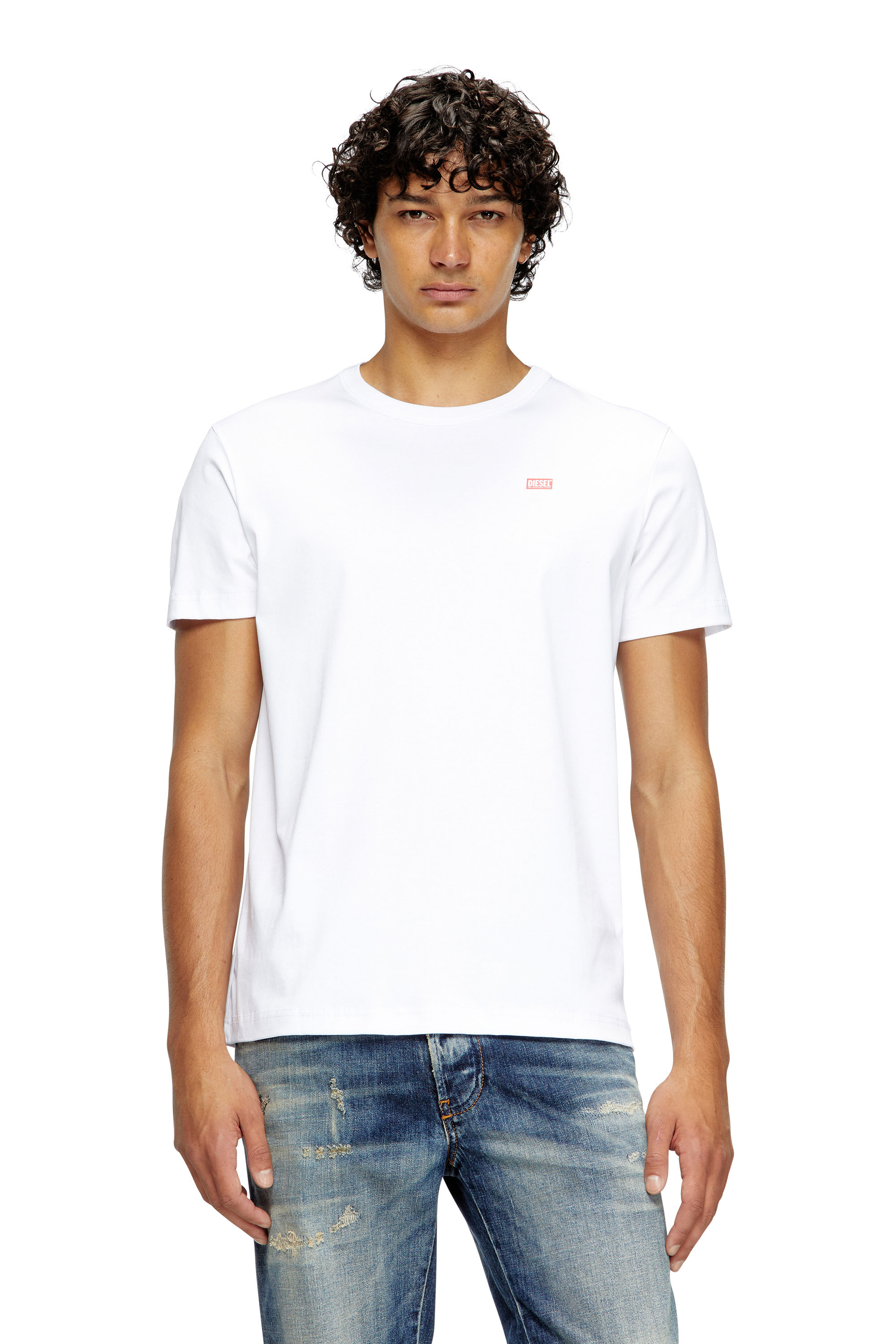 Diesel - T-MIEGOR-K77, T-shirt en coton mercerisé Homme in Blanc - 1