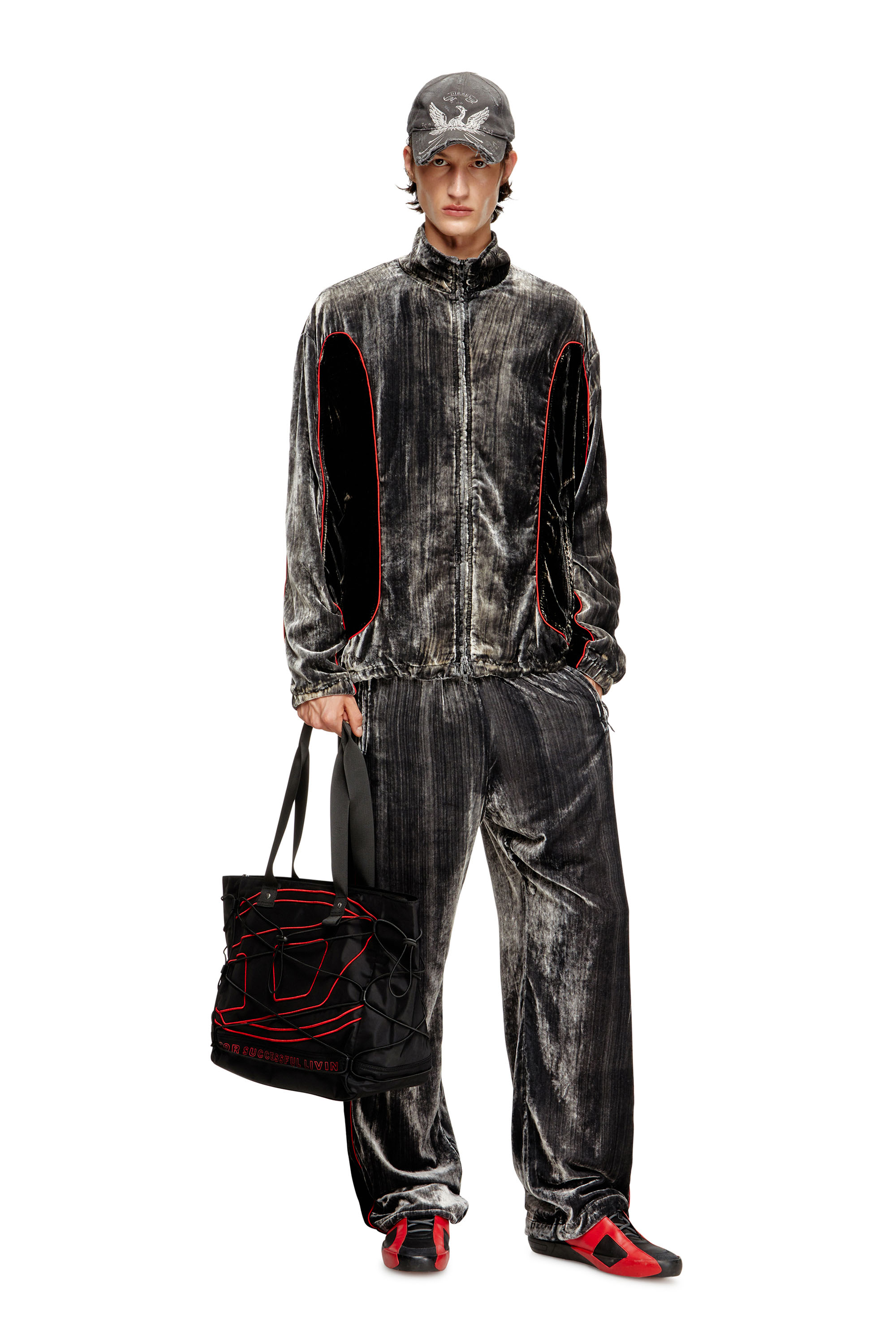 Diesel - J-HAY, Veste de survêtement en velours traité Homme in ToBeDefined - 2