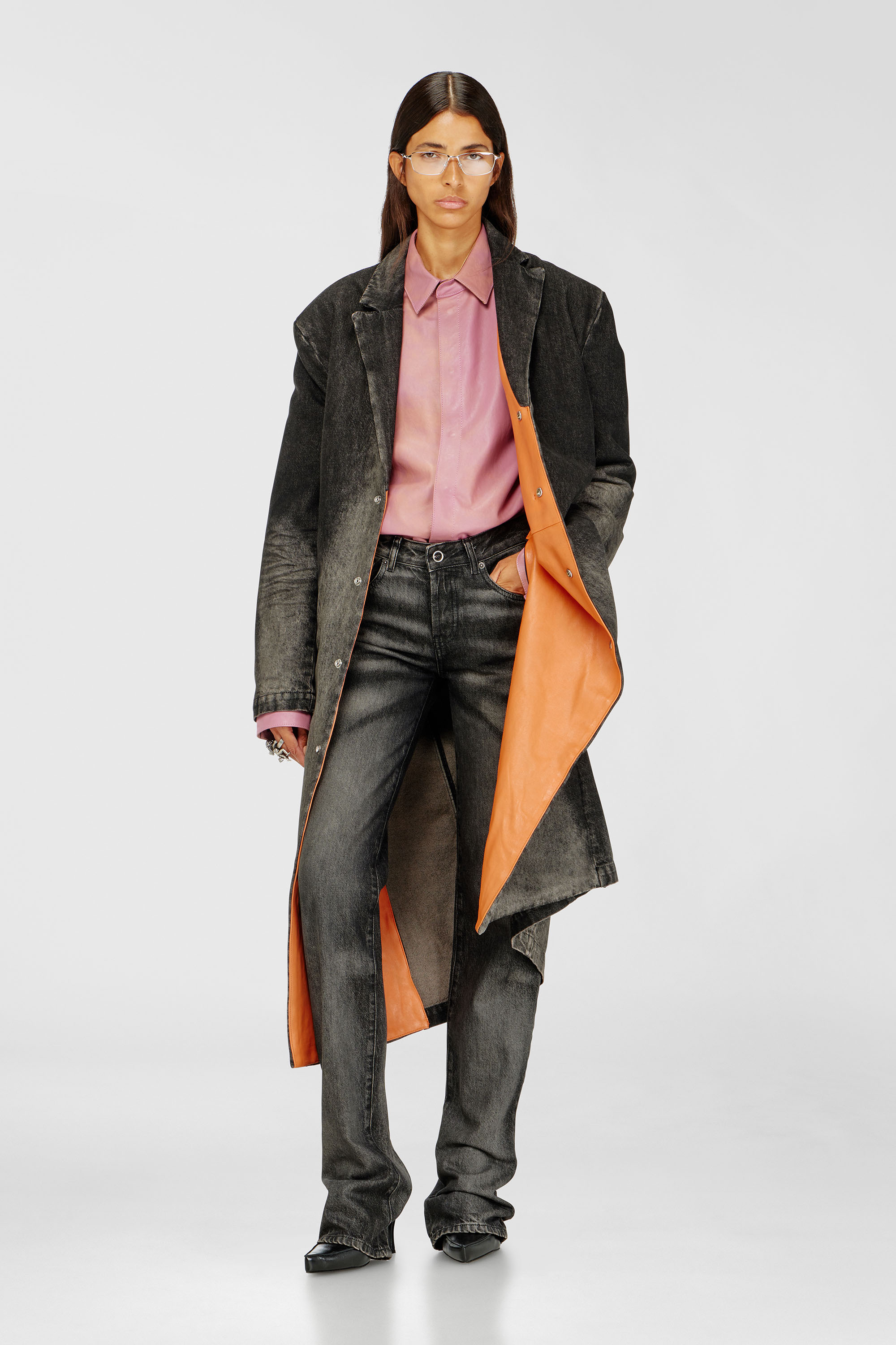 Diesel - D-IANCH-FSJ, Manteau long en denim effet us&eacute; Mixte in Noir - 6