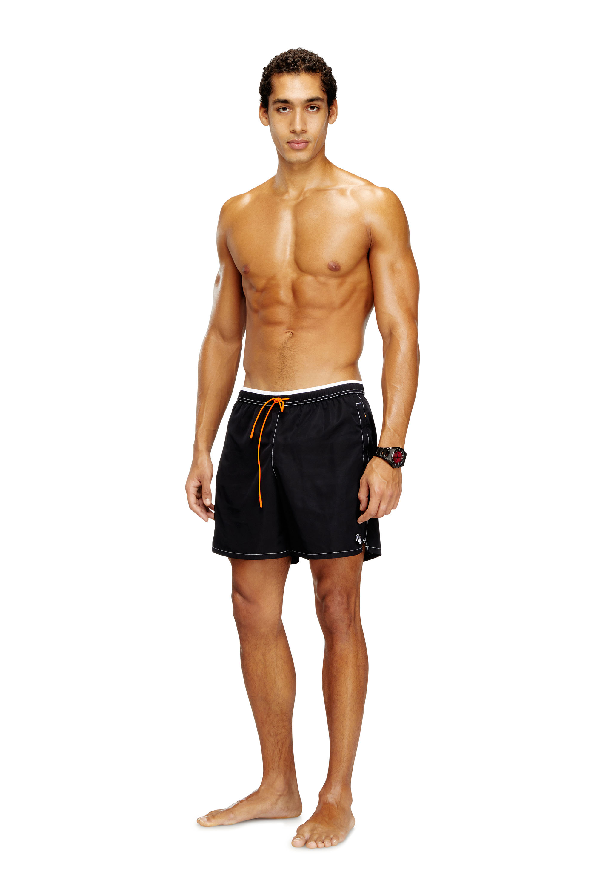 Diesel - SOCCER-41-D-POP-B, Short de bain avec finition ton sur ton et écusson DSL Homme in ToBeDefined - 1