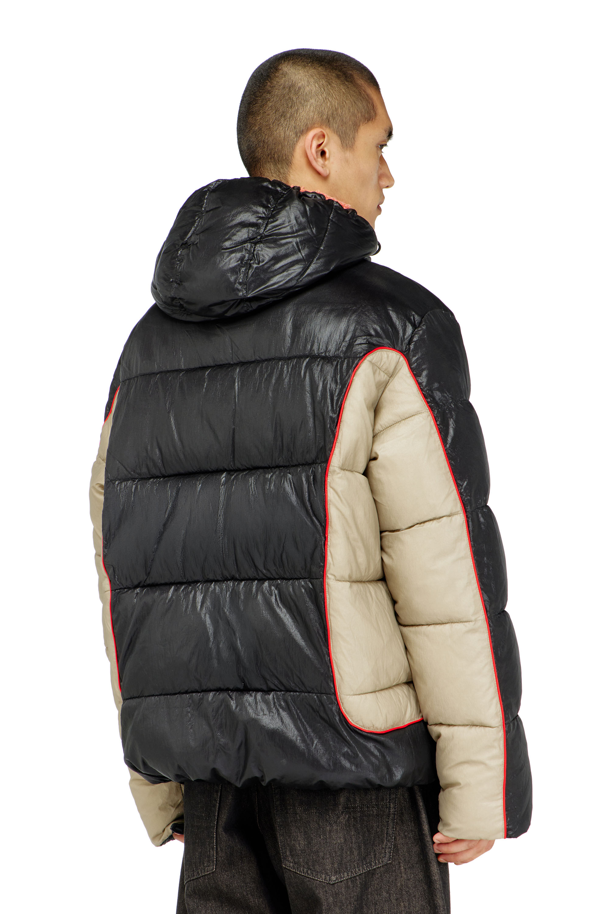 Diesel - W-OSTEND, Veste doudoune &agrave; capuche en ripstop brillant Homme in Polychrome - 4