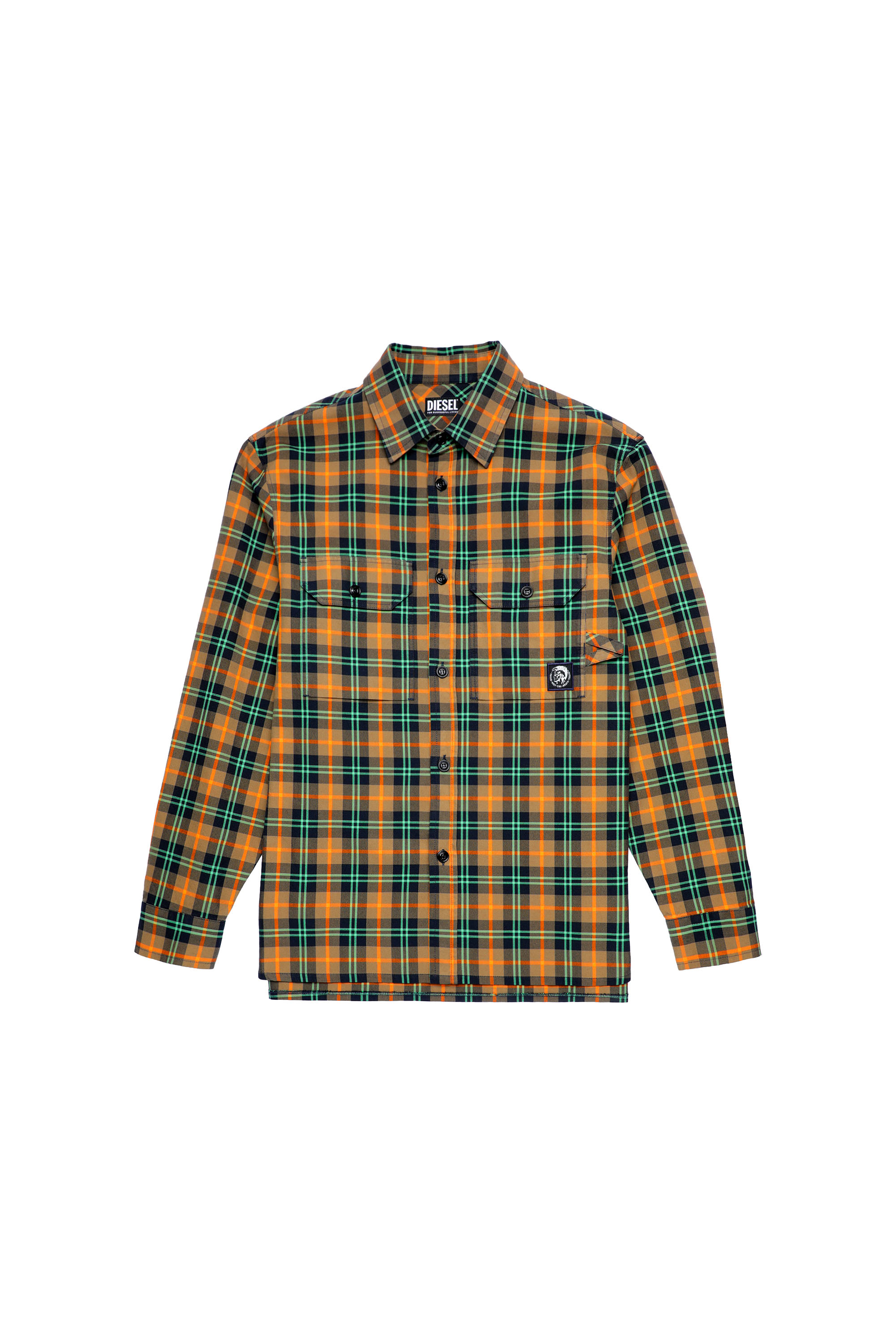 S-JESS-CHECK, Orange/Vert - Chemises