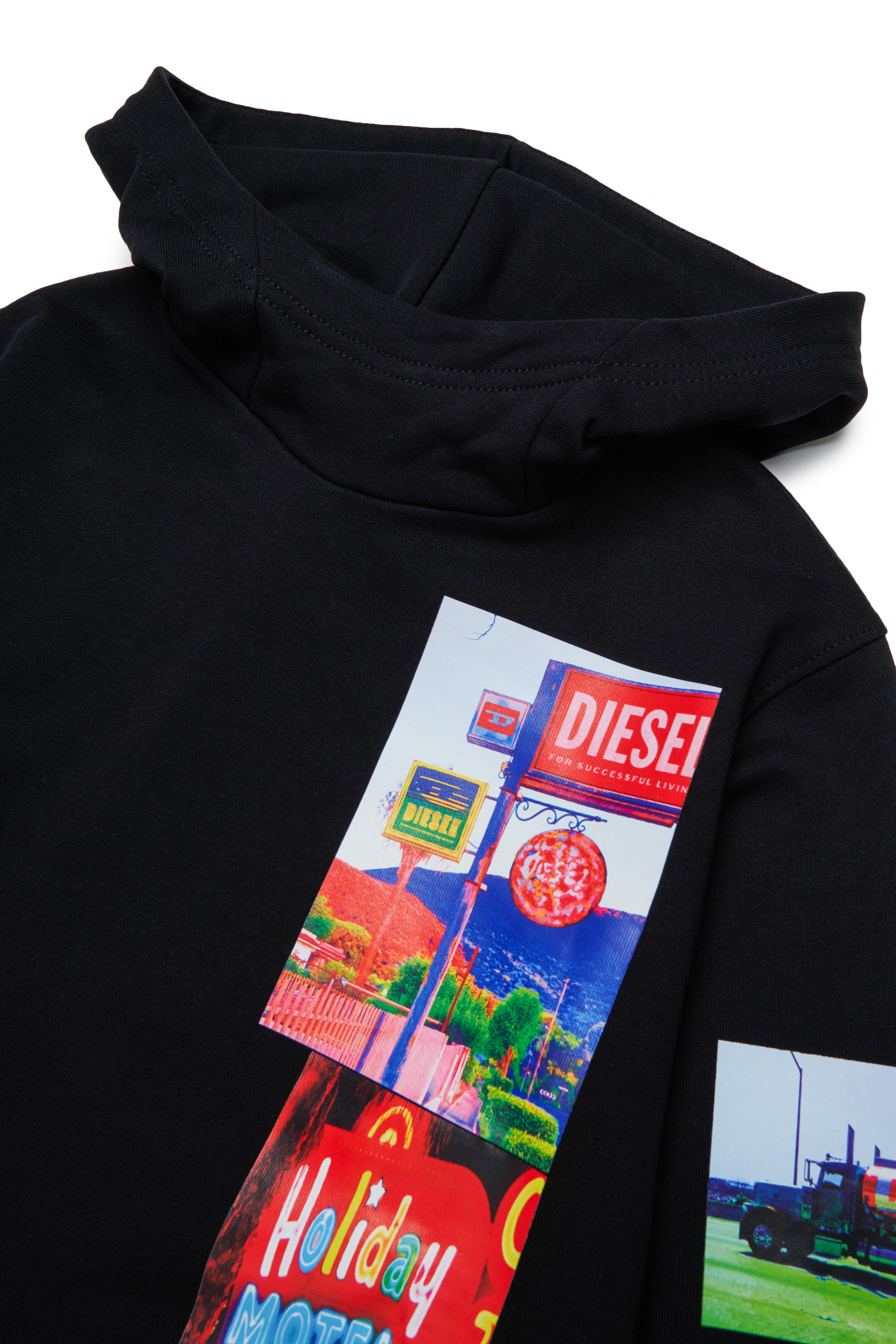 Diesel - SFORMY OVER, Sweat &agrave; capuche avec photo prints Homme in Noir - 3