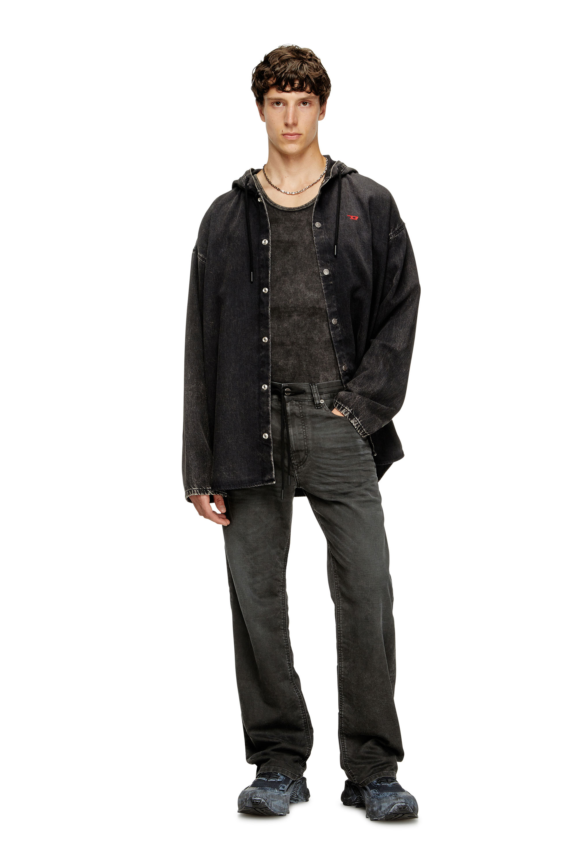 Diesel - Relaxed 2080 D-Reel Joggjeans® 09J75 Homme, Noir/Gris foncé - Image 2