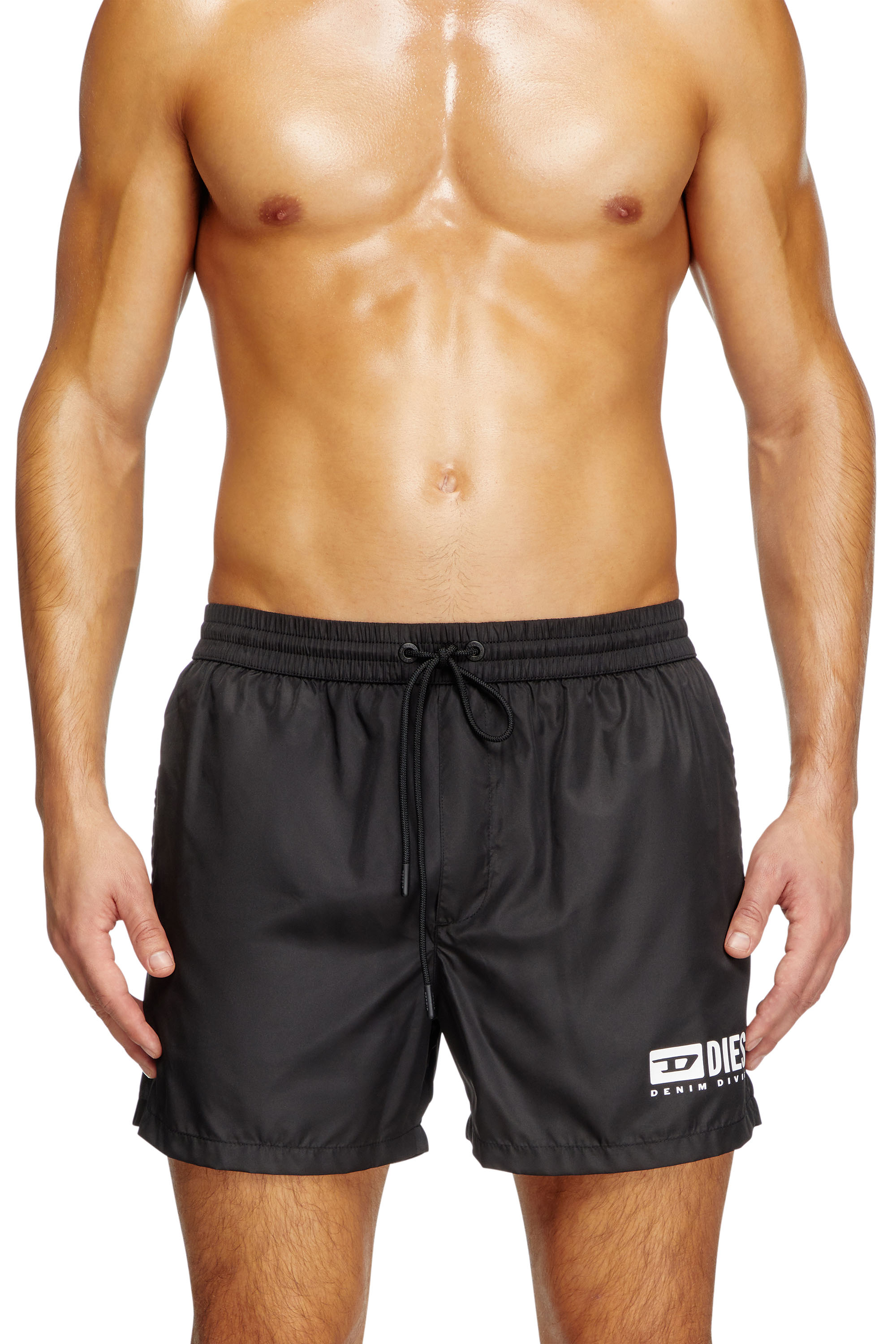 Diesel - KEN-37-D-BOX, Short de bain mi-long avec imprimé logo Homme in Noir - 1