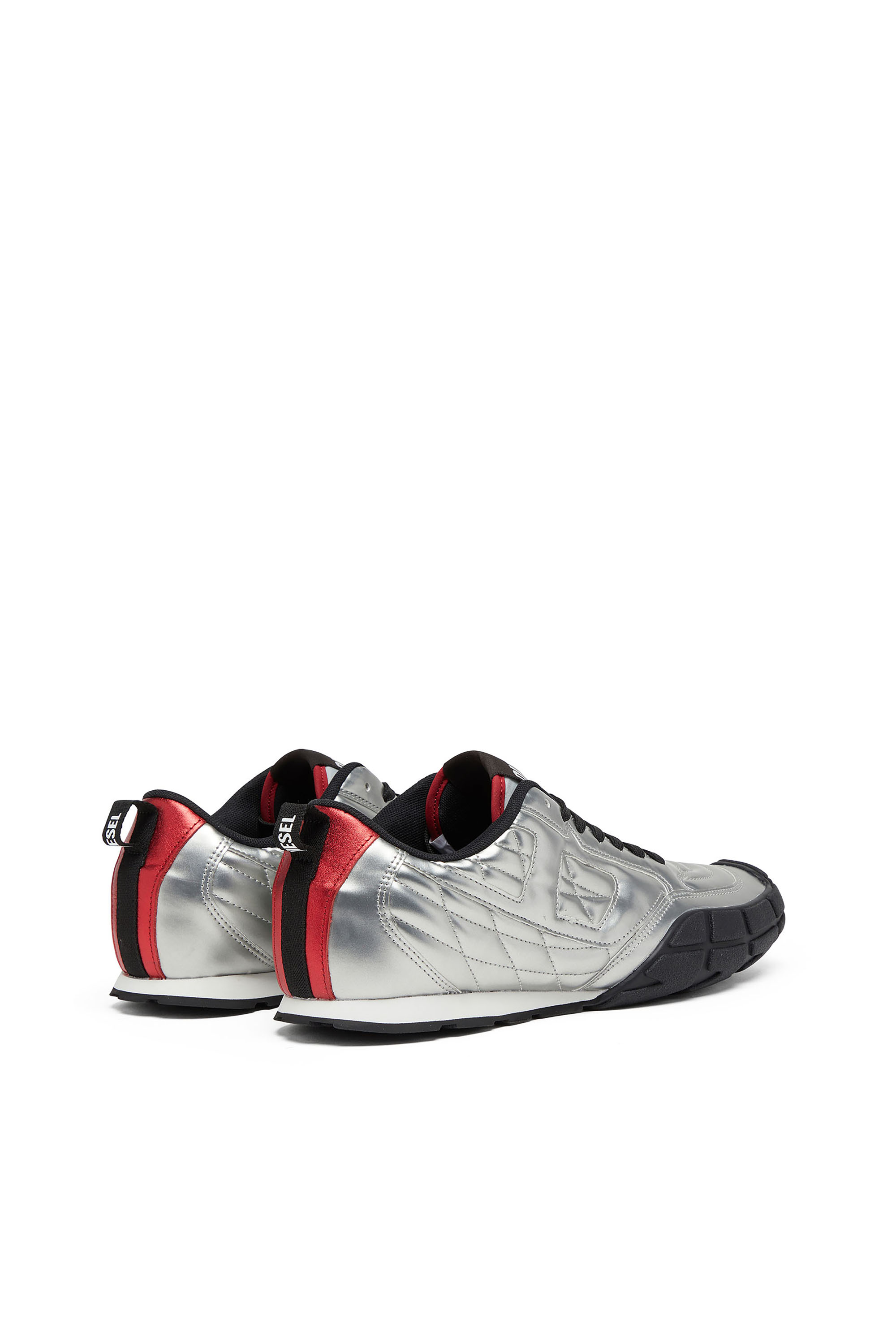 Diesel - S-PAGODHA LOW, S-Pagodha-Baskets métalliques matelassées Homme in Gris argenté - 4