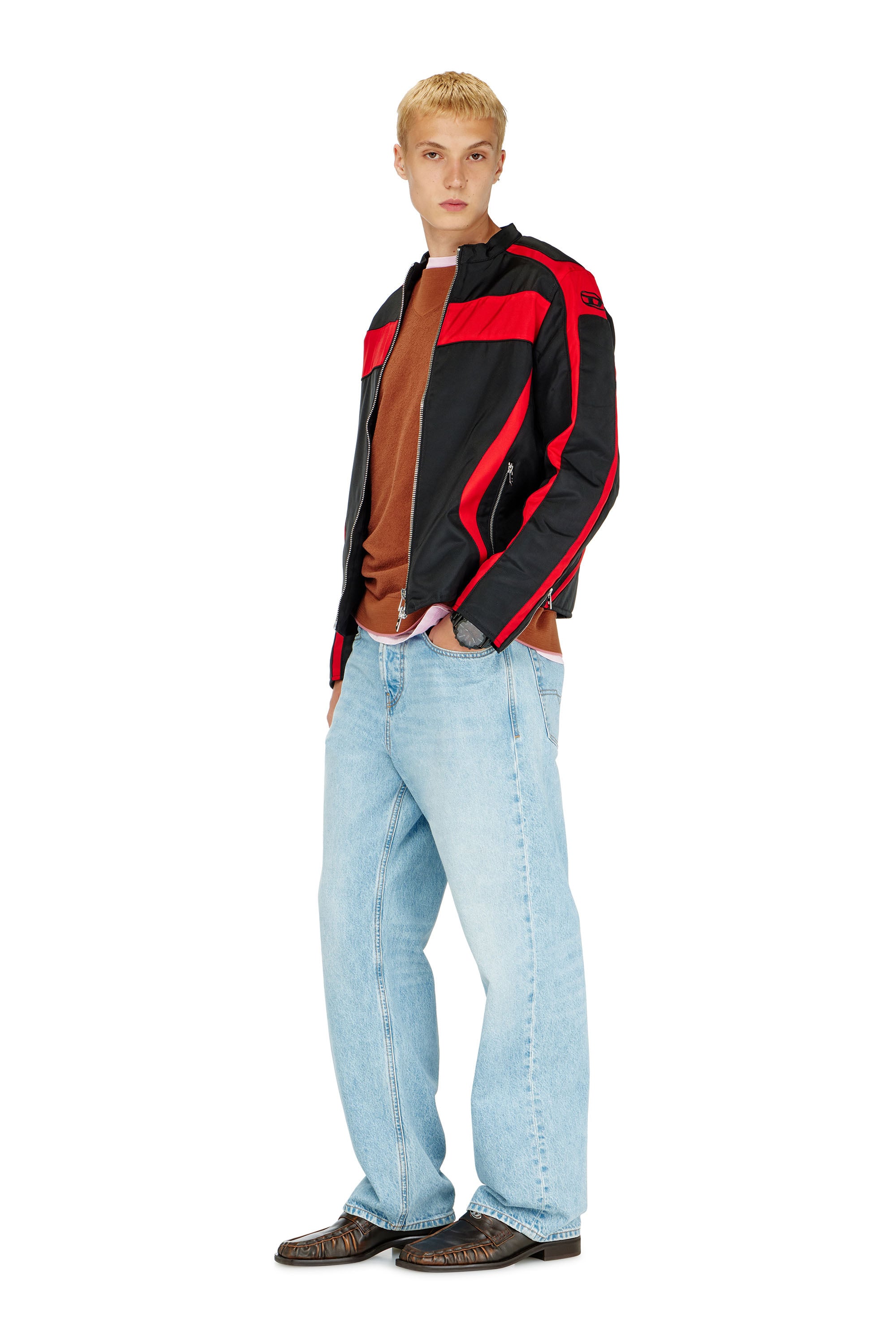 Diesel - J-ADAM-PDAI, Veste biker en toile &agrave; blocs de couleur Homme in Polychrome - 2