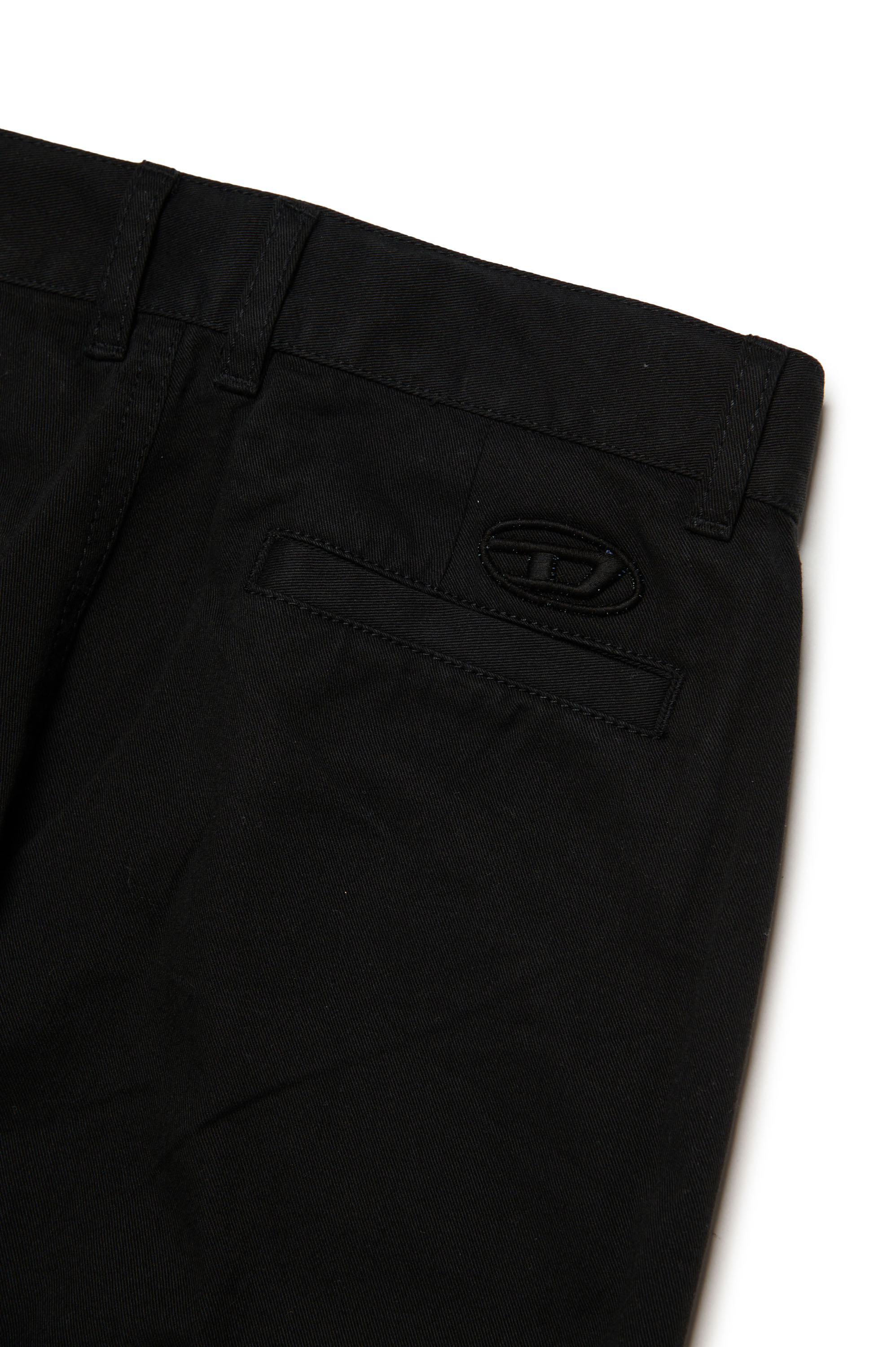 Diesel - PBAS, Pantalon chino en coton avec broderie Oval D Homme in Noir - 3