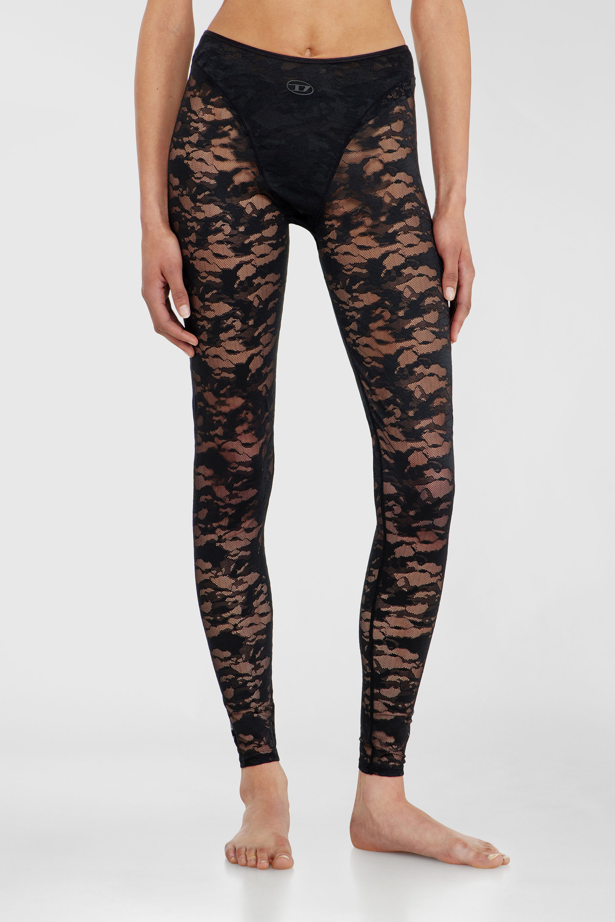 Diesel - HAYLEY-UTLT, Leggings en dentelle nylon camouflage Femme in Noir - 3