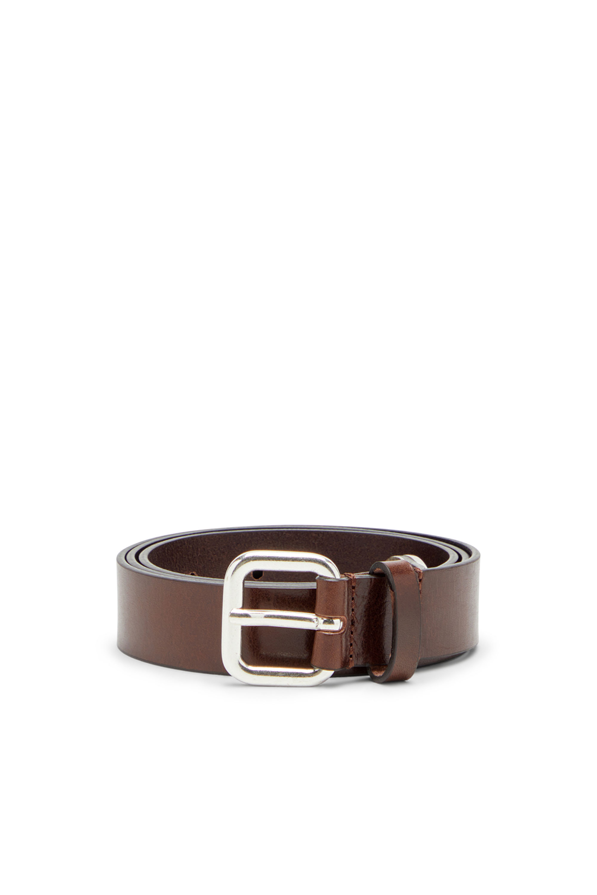 Diesel - B-INLAY, Ceinture en cuir avec logo oval D Mixte in Marron - 1