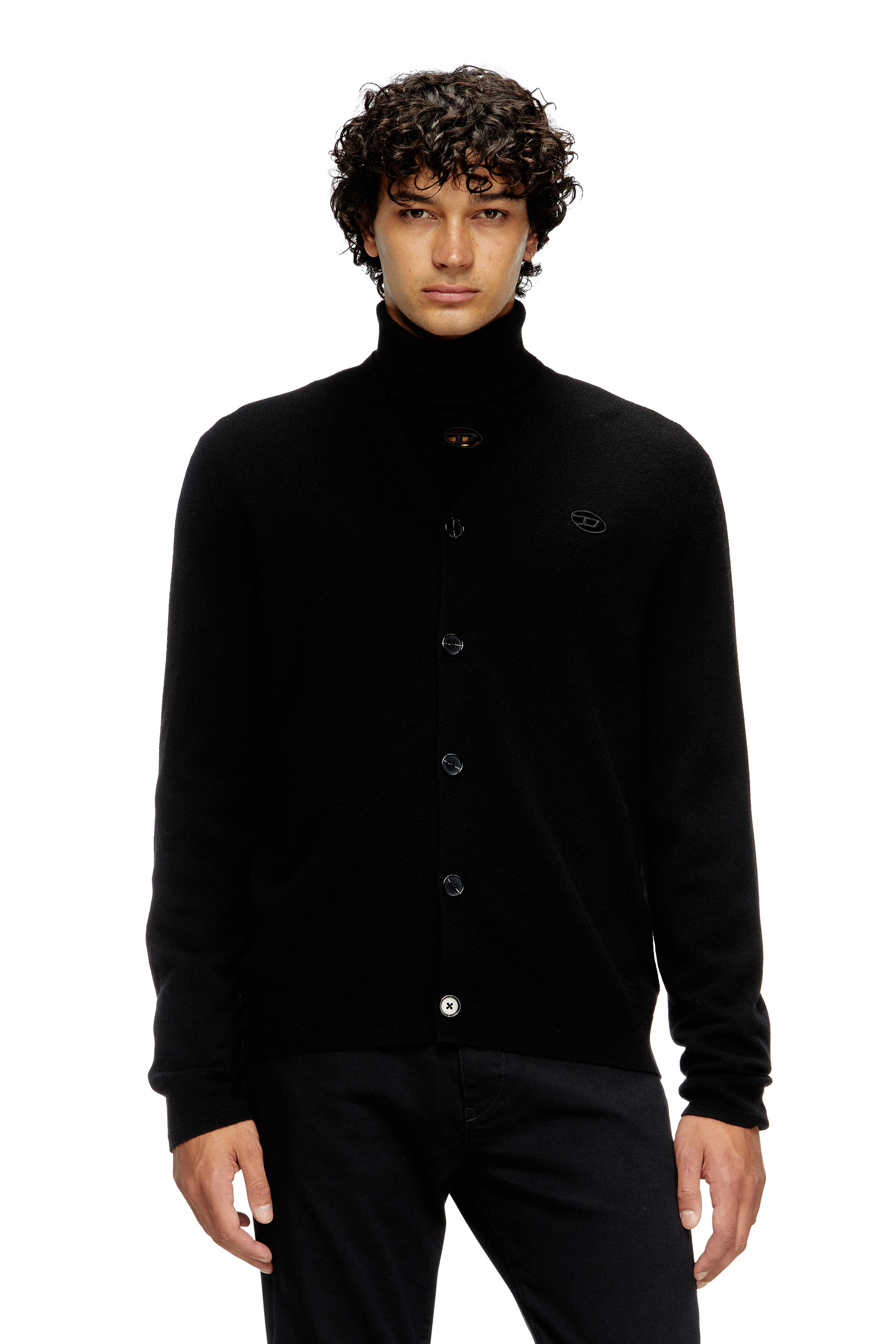 Diesel - K-ZANNIS, Cardigan en laine et cachemire Homme in Noir - 1