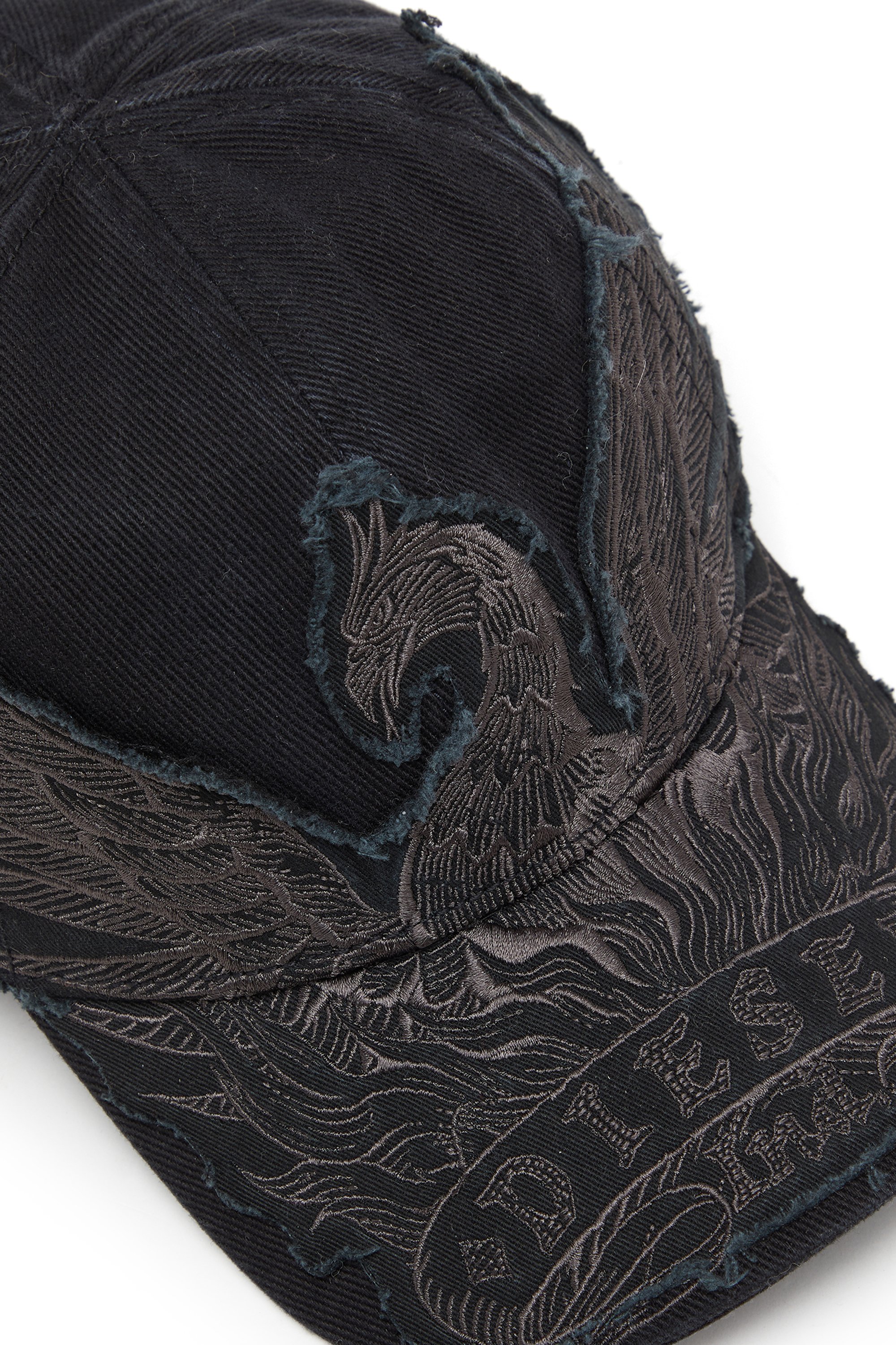 Diesel - C-PHENIX, Casquette de baseball avec broderie Phoenix Homme in Noir - 3