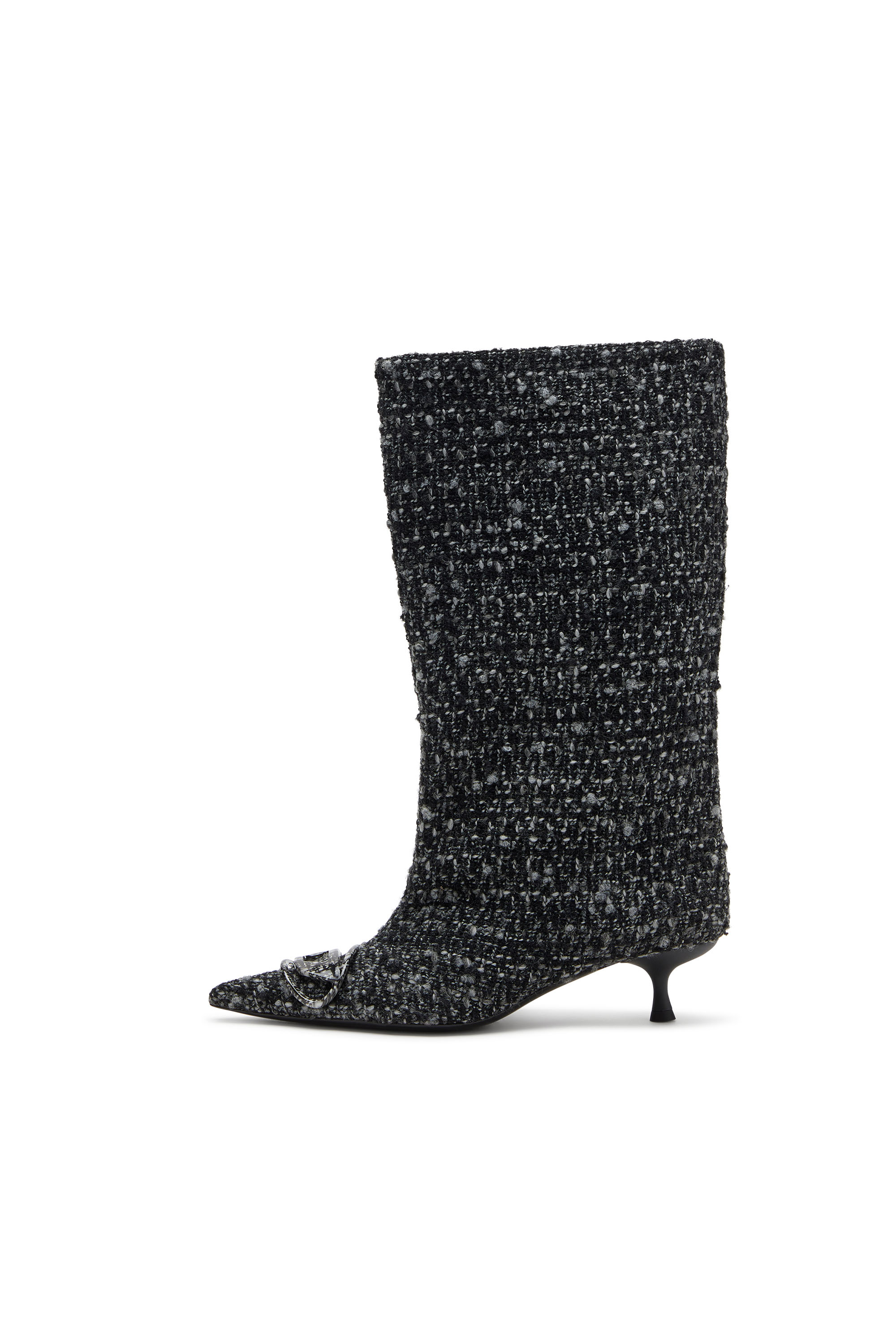 Diesel - D-VENUS 40 KB TUBE, Bottes hauteur genou en bouclé Femme in Noir - 6