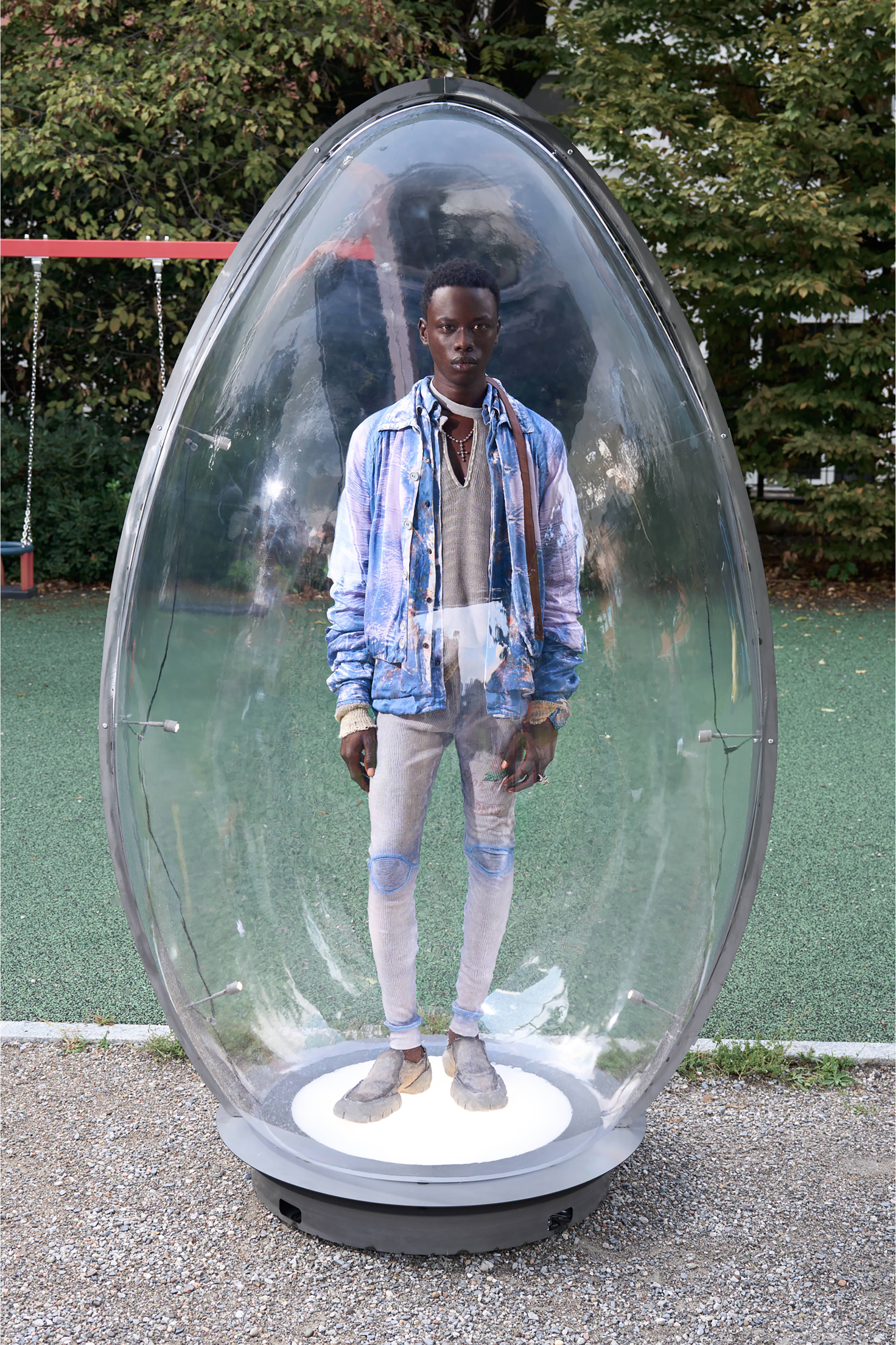 Diesel - J-ORION-PLAIN, Veste &agrave; col chemise avec effet radiographique Homme in Bleu - 6