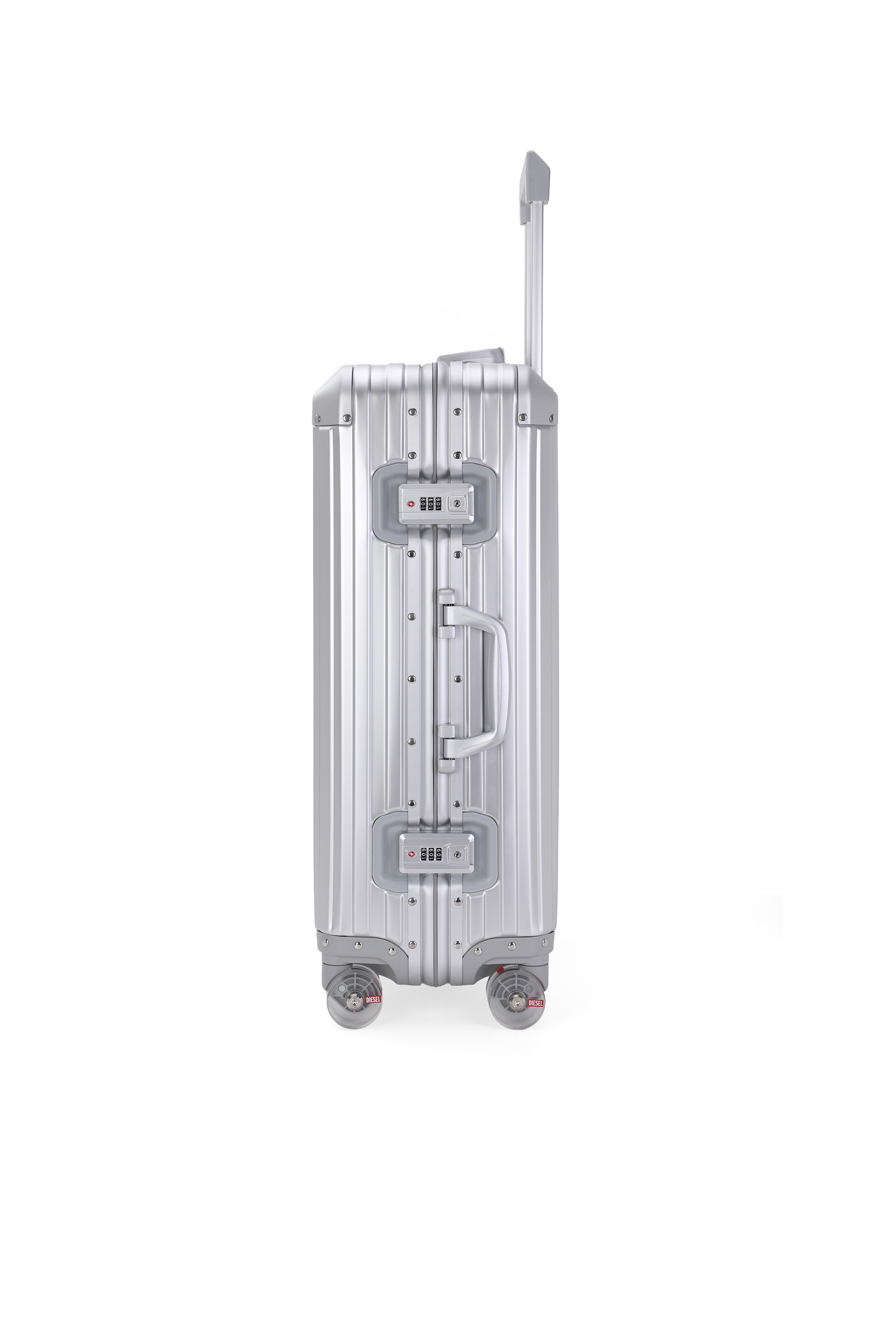Diesel - DIESEL ALUMINUM TROLLEY- DSL002, Valise en aluminium taille M Mixte in Gris argent&eacute; - 4