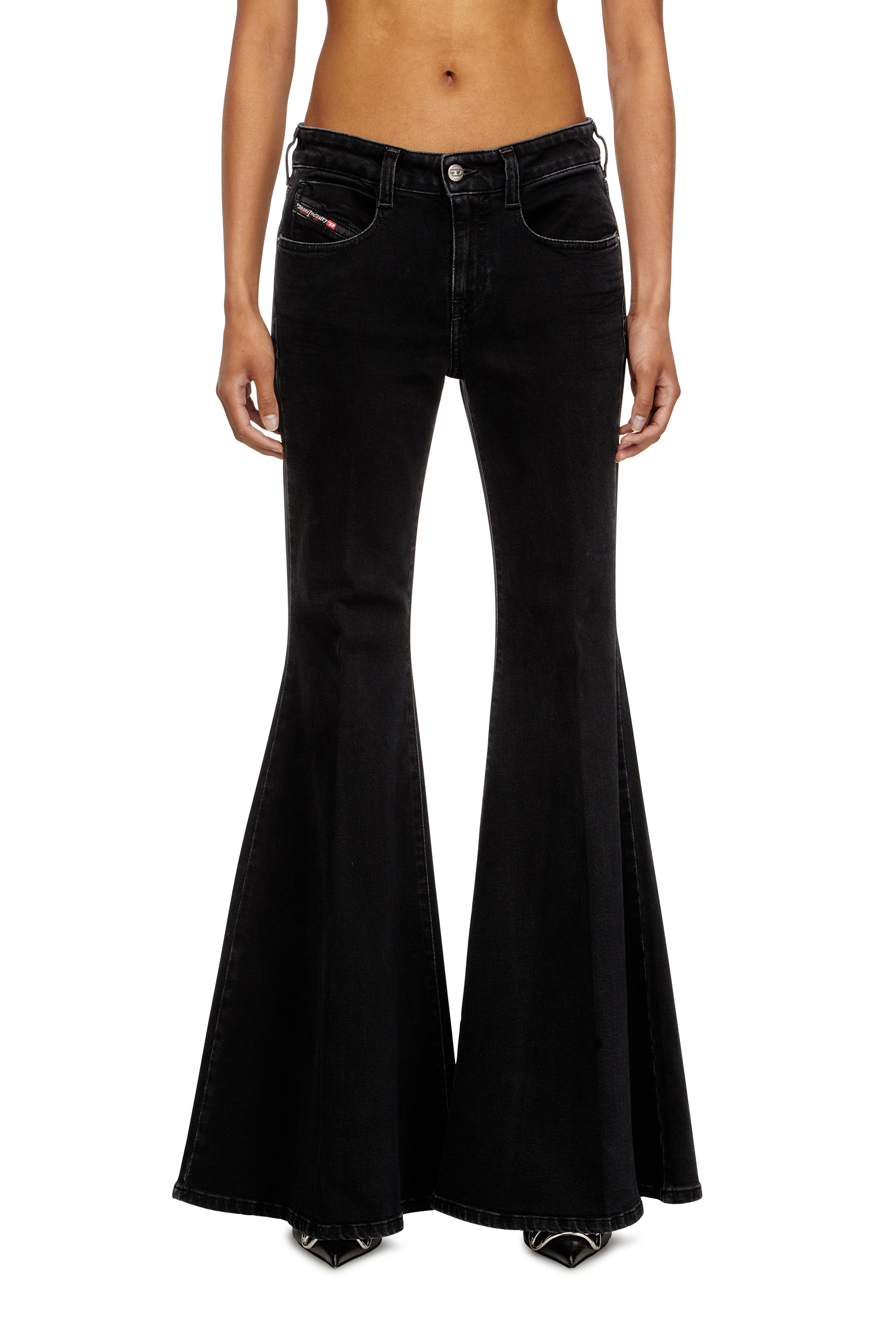 Diesel - Flare Jeans 1970 D-Bleess 09M69 Femme, Noir/Gris foncé - Image 1