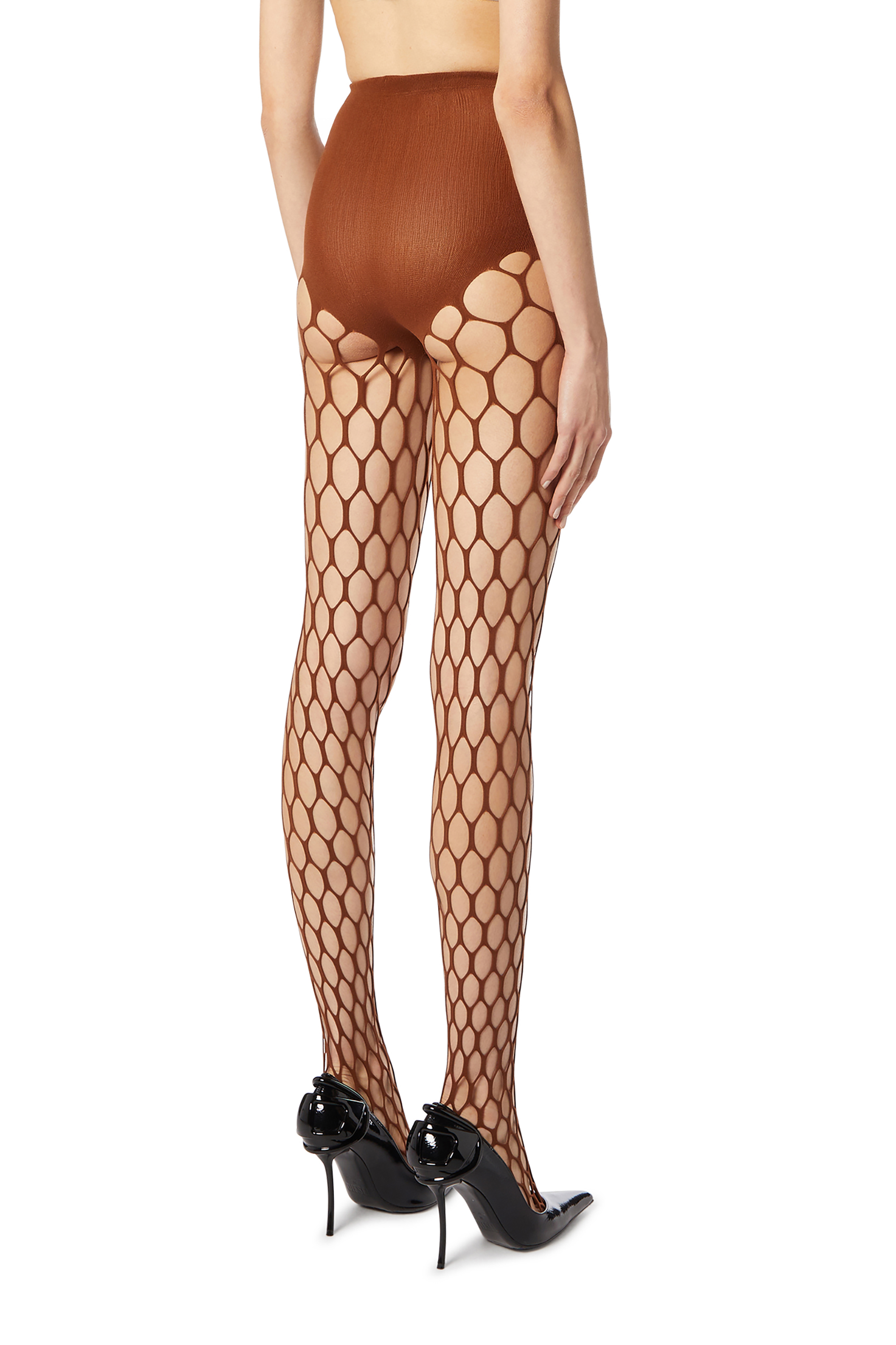 Diesel - M-ZORDA, Collants en maille extensible Femme in Marron - 3