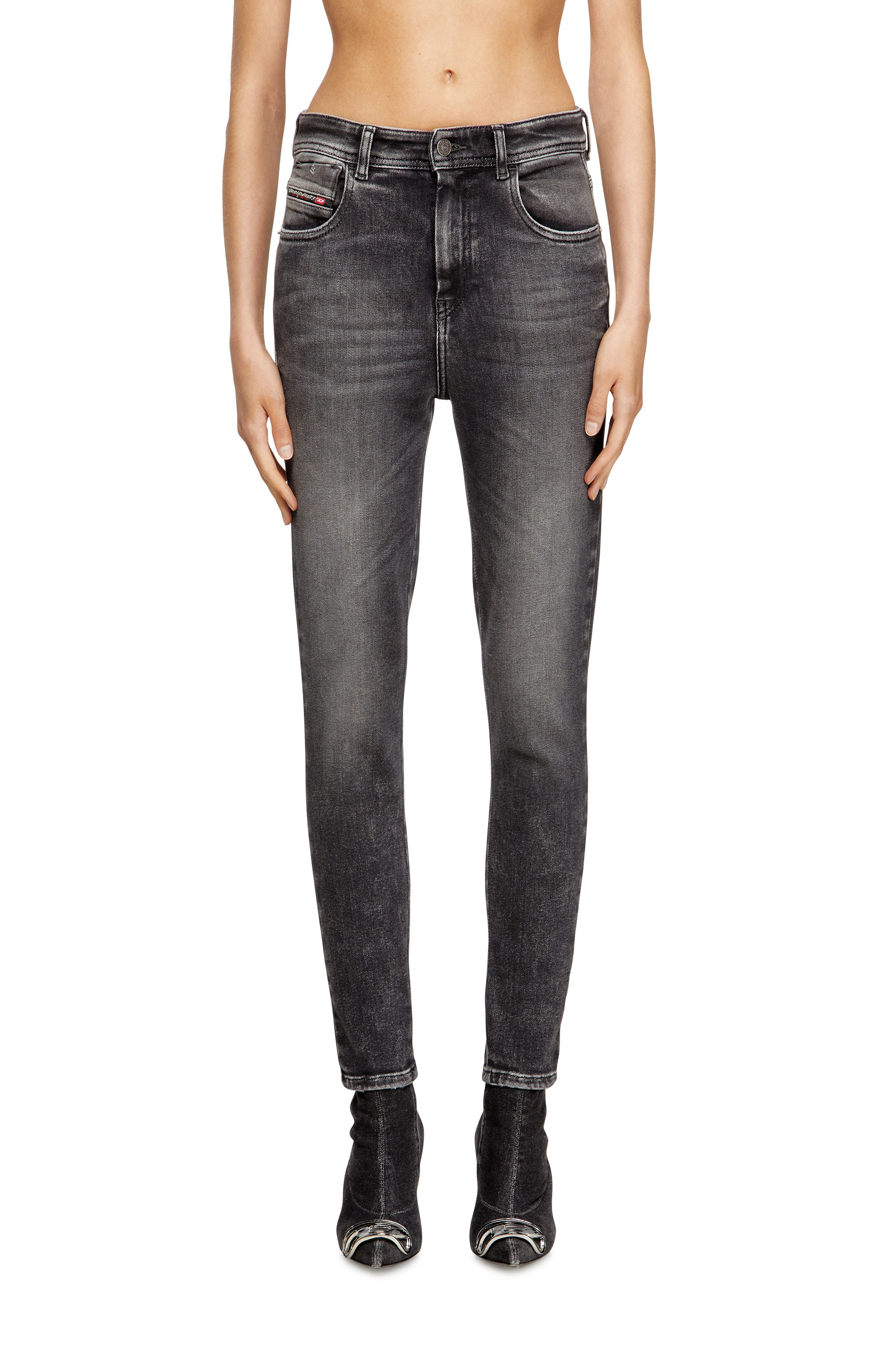 Diesel - Skinny Jeans 1984 Slandy-High 09L93 Femme, Noir/Gris foncé - Image 1