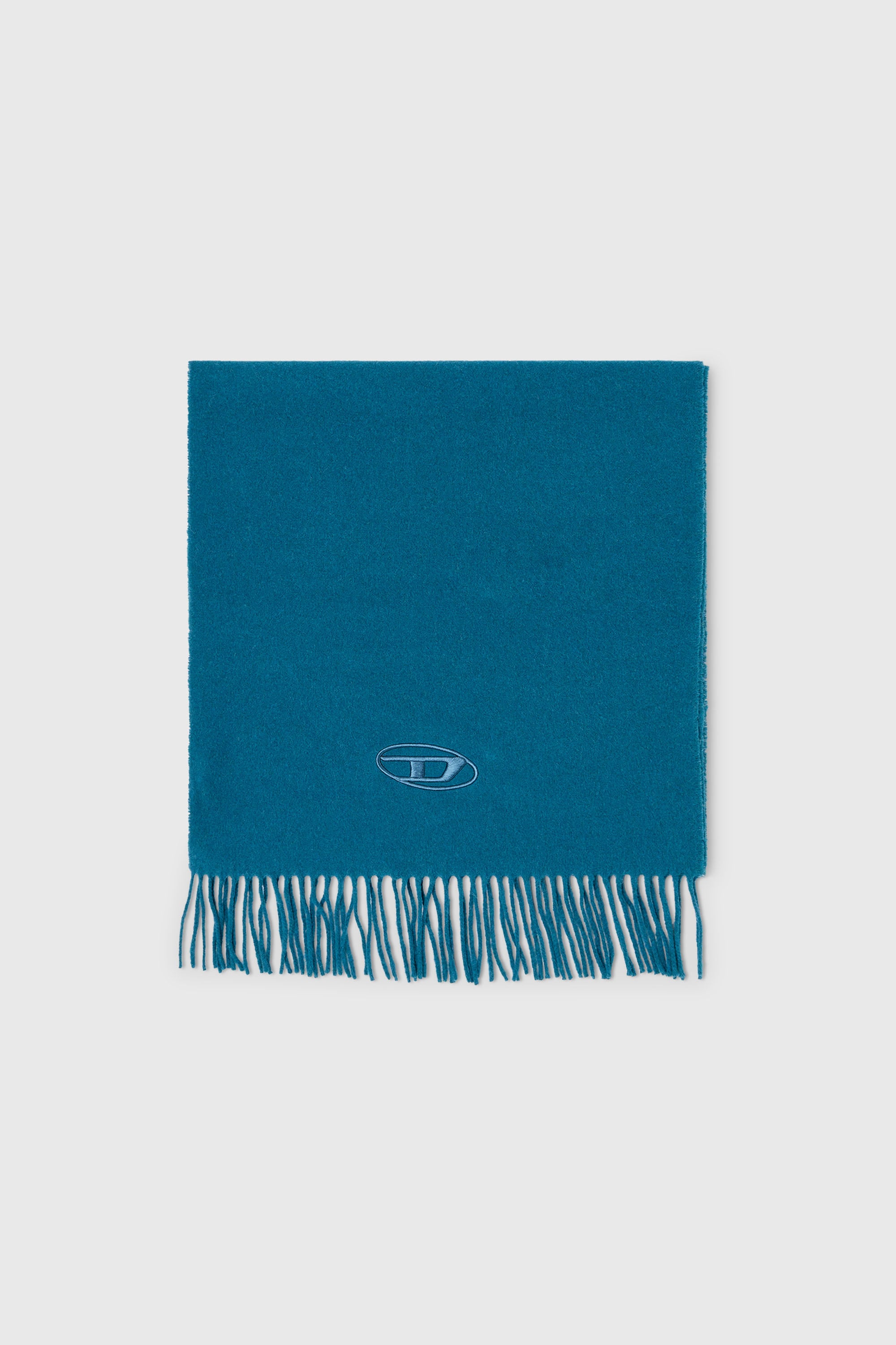 Diesel - S-IMON-D-LONG, &Eacute;charpe en m&eacute;lange de laine &agrave; bords frang&eacute;s Mixte in Bleu - 1