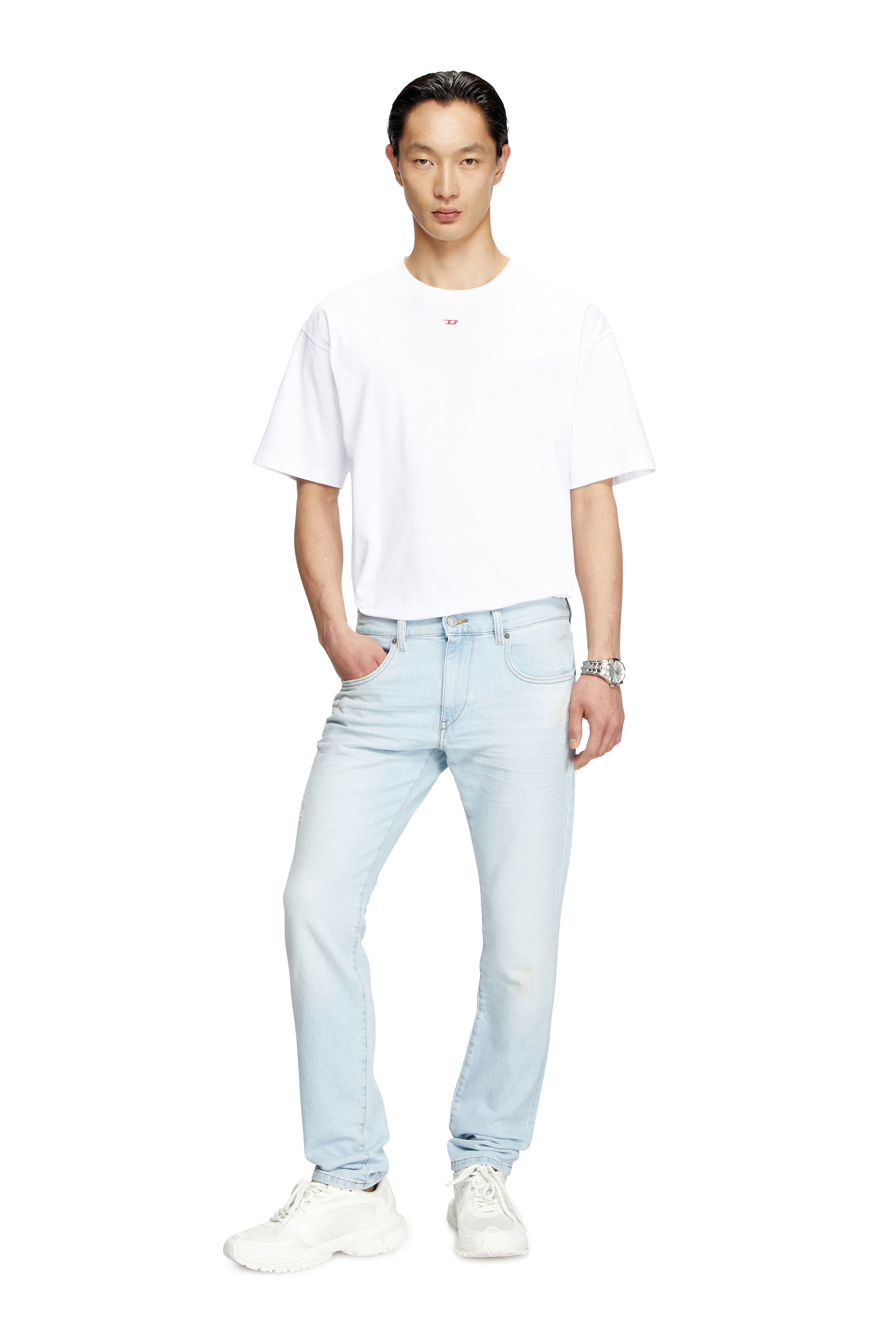 Diesel - Slim Jeans 2019 D-Strukt 0CLBF Homme, Bleu Clair - Image 2