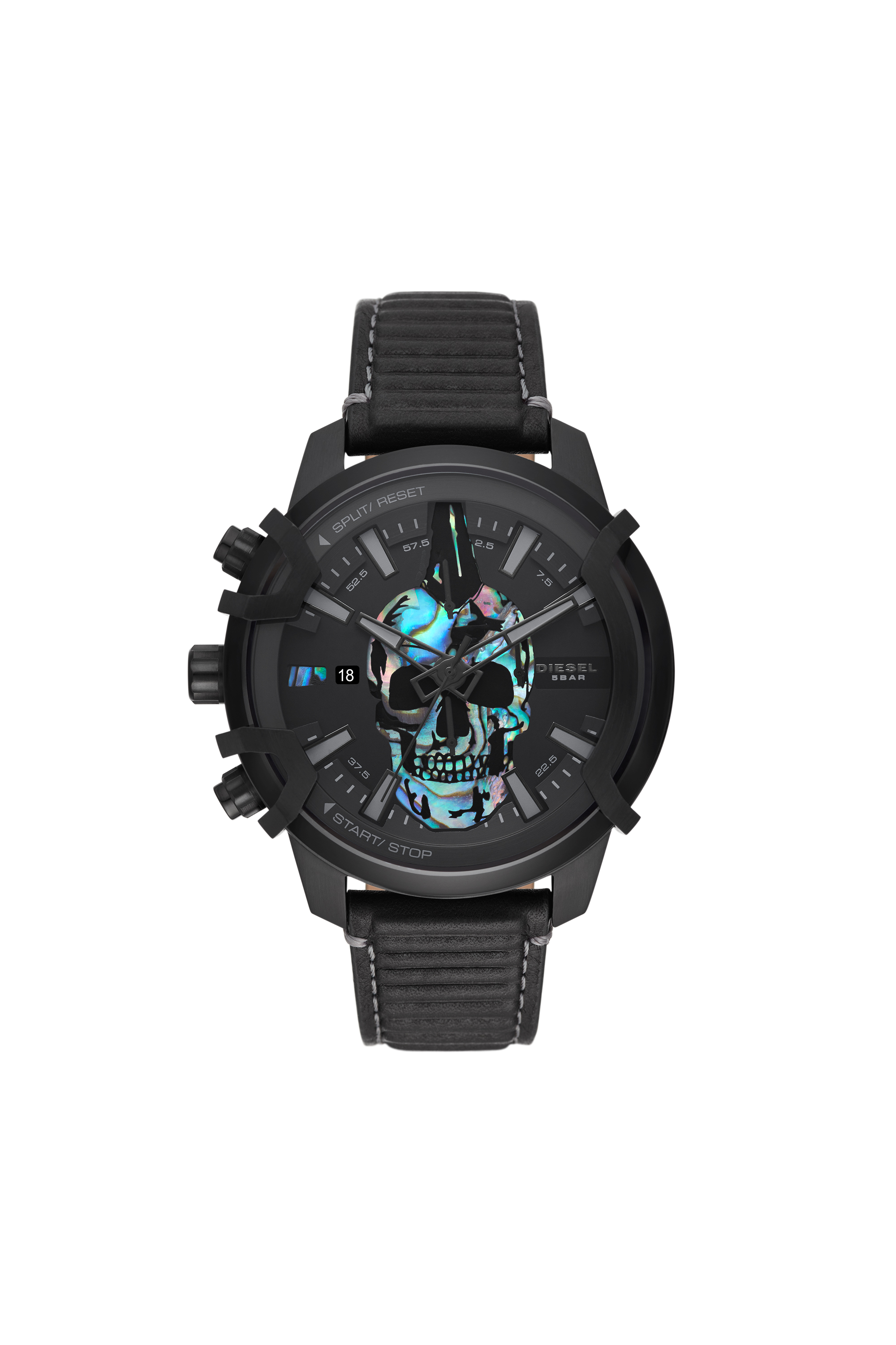 Diesel - DZ4576, Montre Griffed avec un bracelet en cuir Homme in Noir - 1