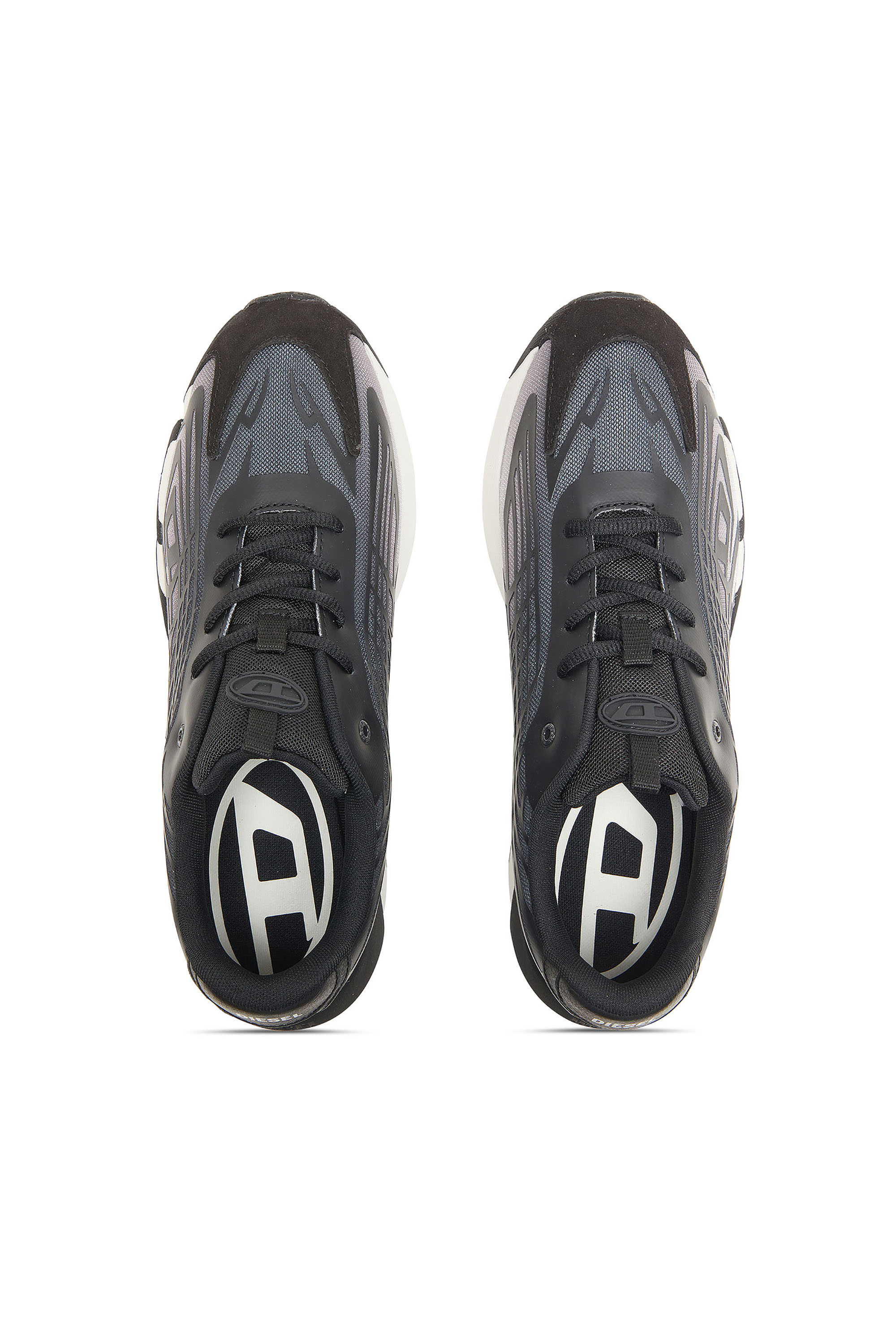 Diesel - S-D-VIT'S 500 LOW, D-Vit-Sneakers en mesh dégradé rayé Homme in Noir - 4