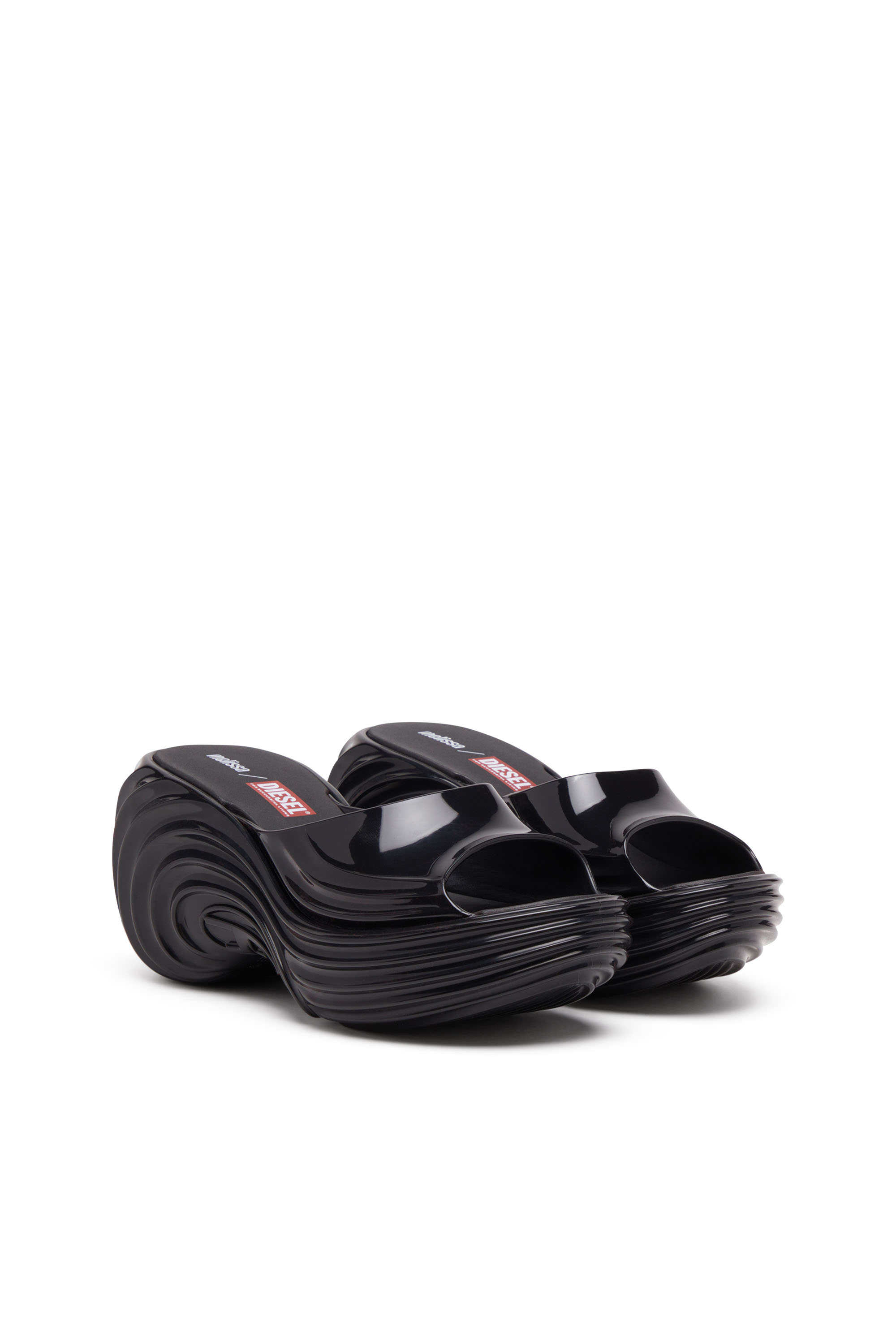 Diesel - MELISSA QUANTUM PLATFORM, Mule à plateforme en Melflex® Femme in Noir - 3