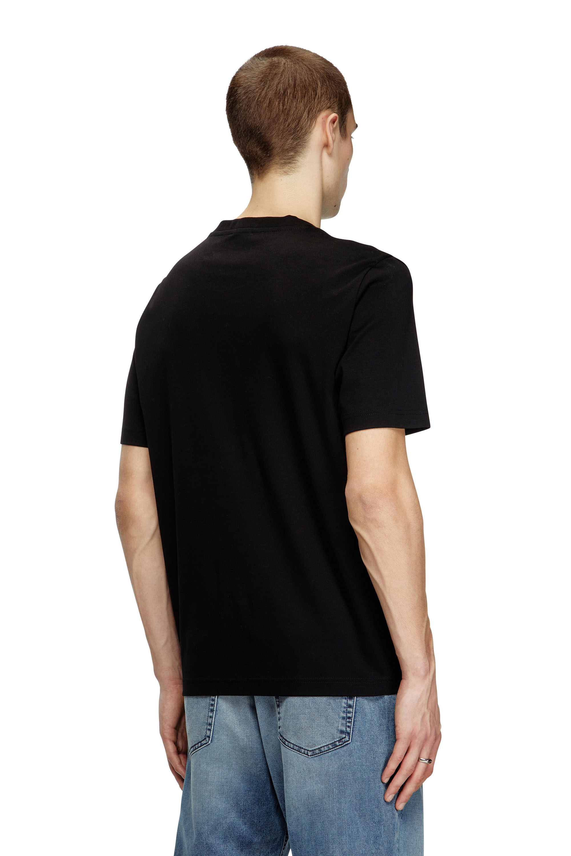 Diesel - T-MADJUST-R2, T-shirt en coton mercerisé avec logo ton sur ton Homme in Noir - 4